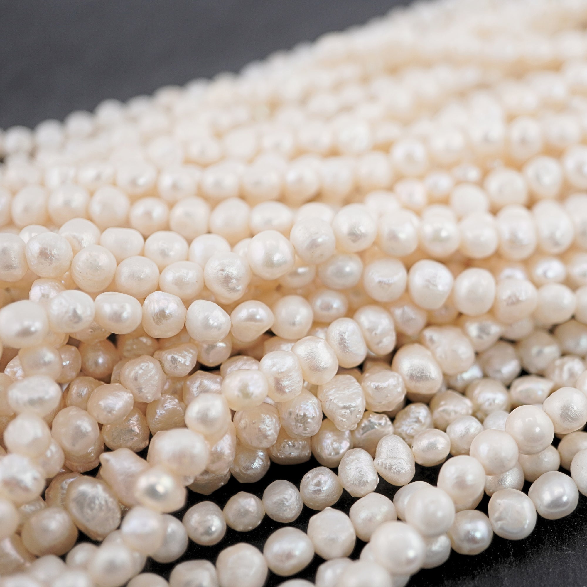 White Baroque Freshwater Pearls Beads