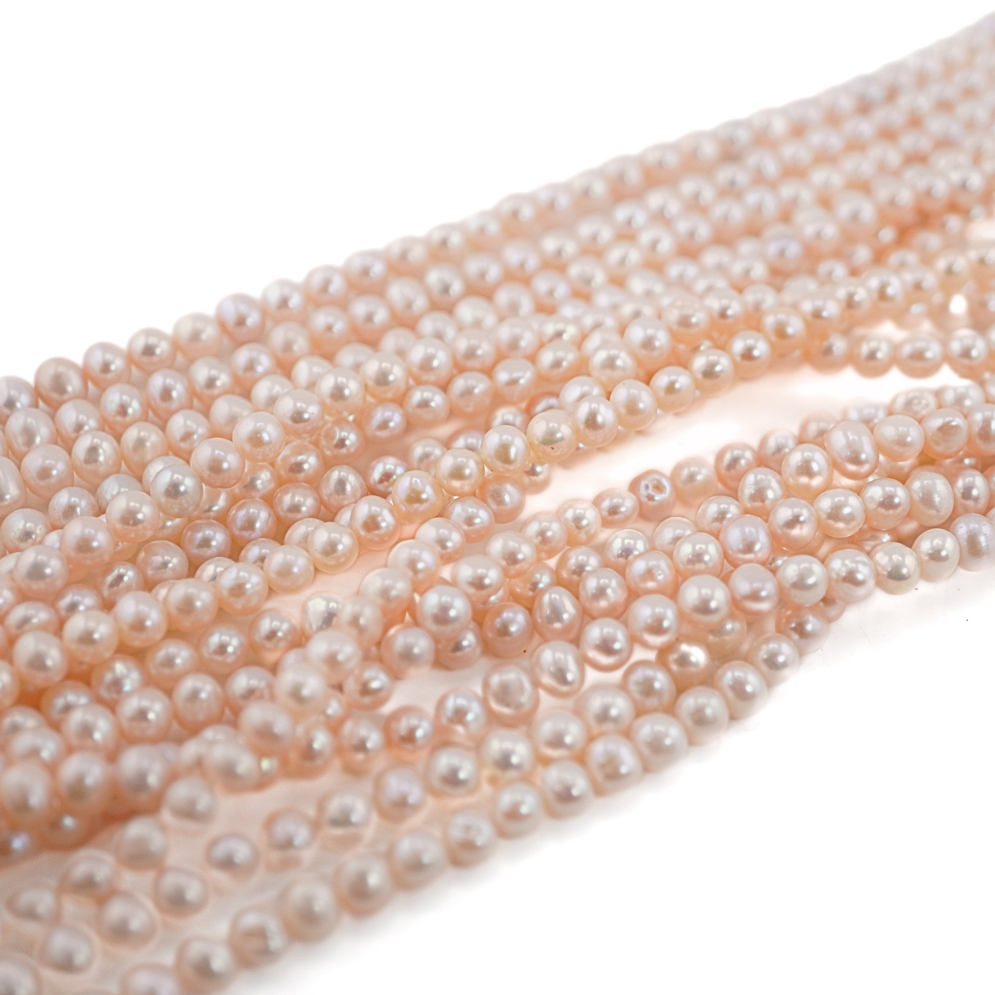 Pink Near Round Freshwater Pearls Beads