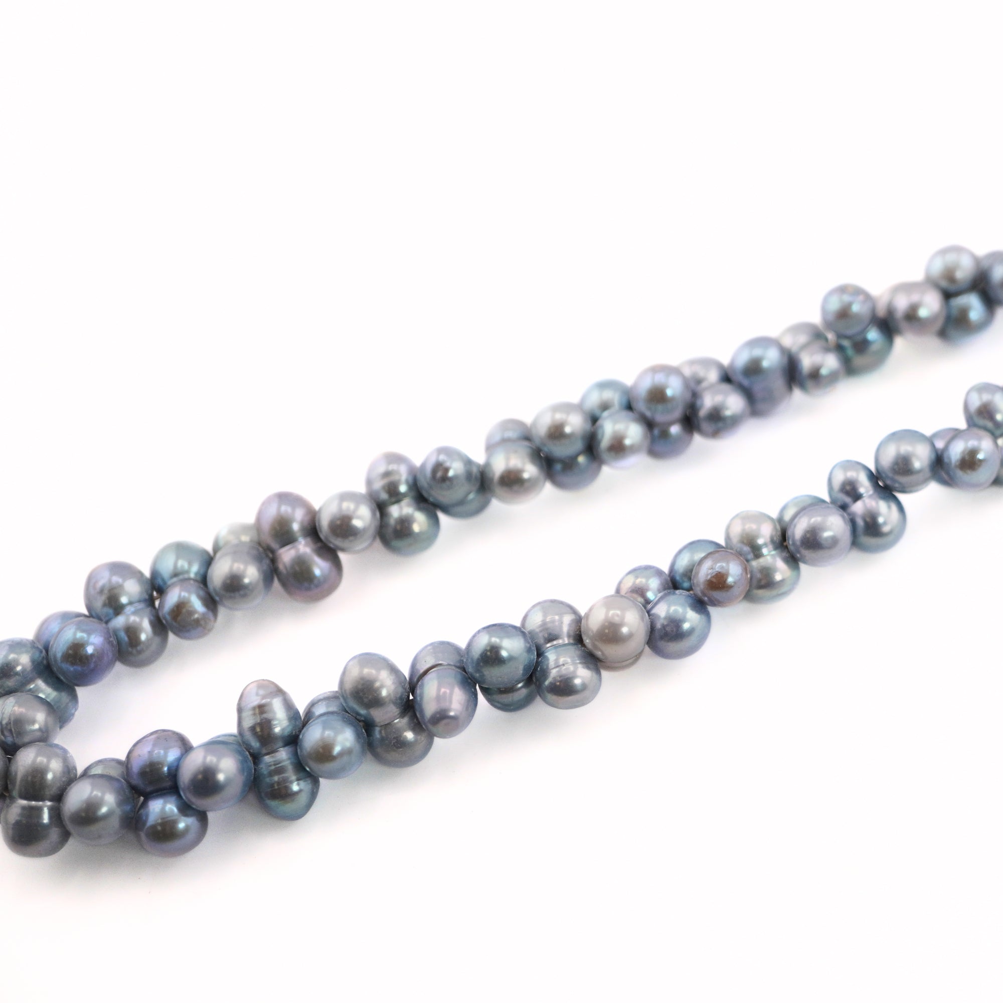 3 x 7 MM Peacock Near Round Freshwater Pearls Beads