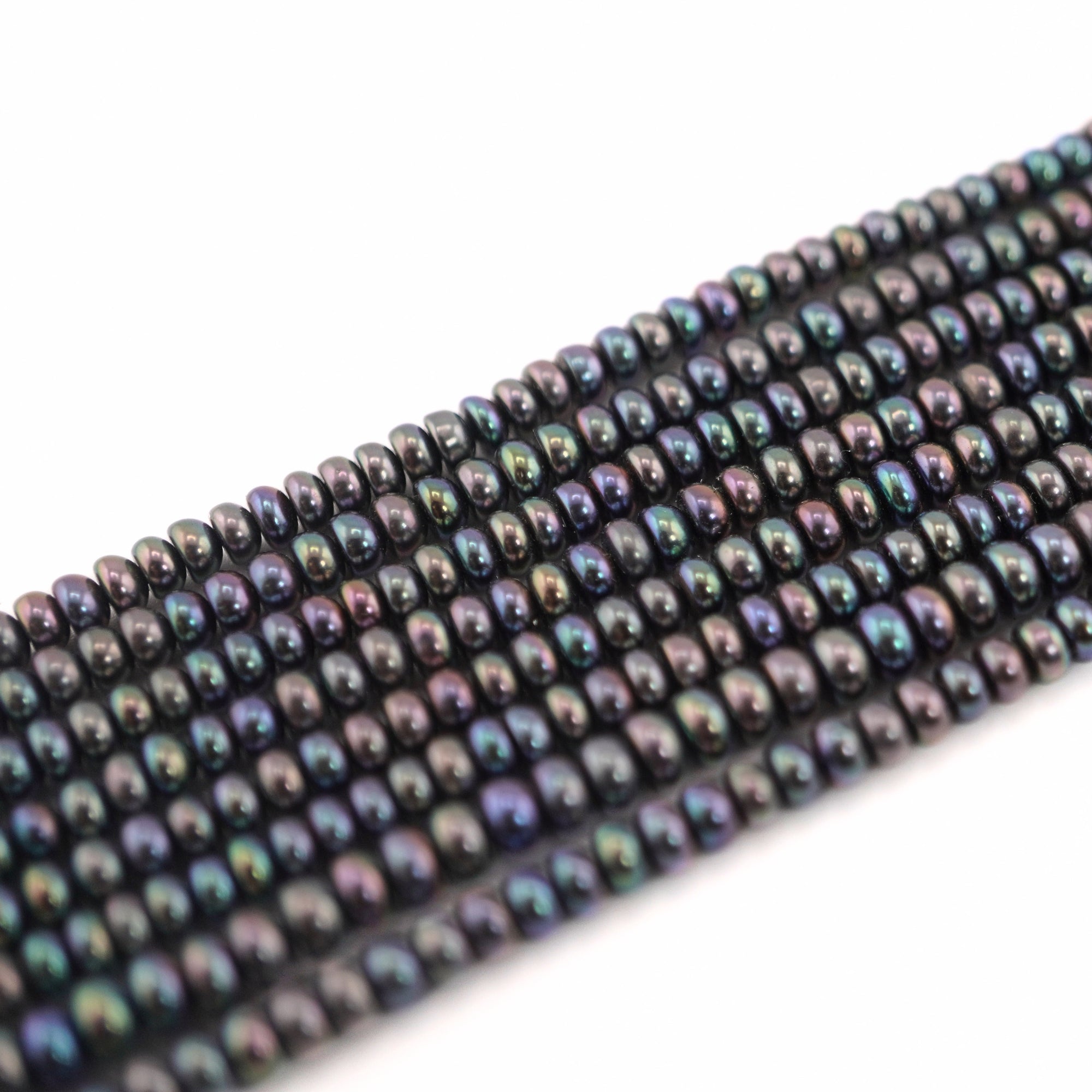 3 MM Peacock Round Freshwater Pearls Beads