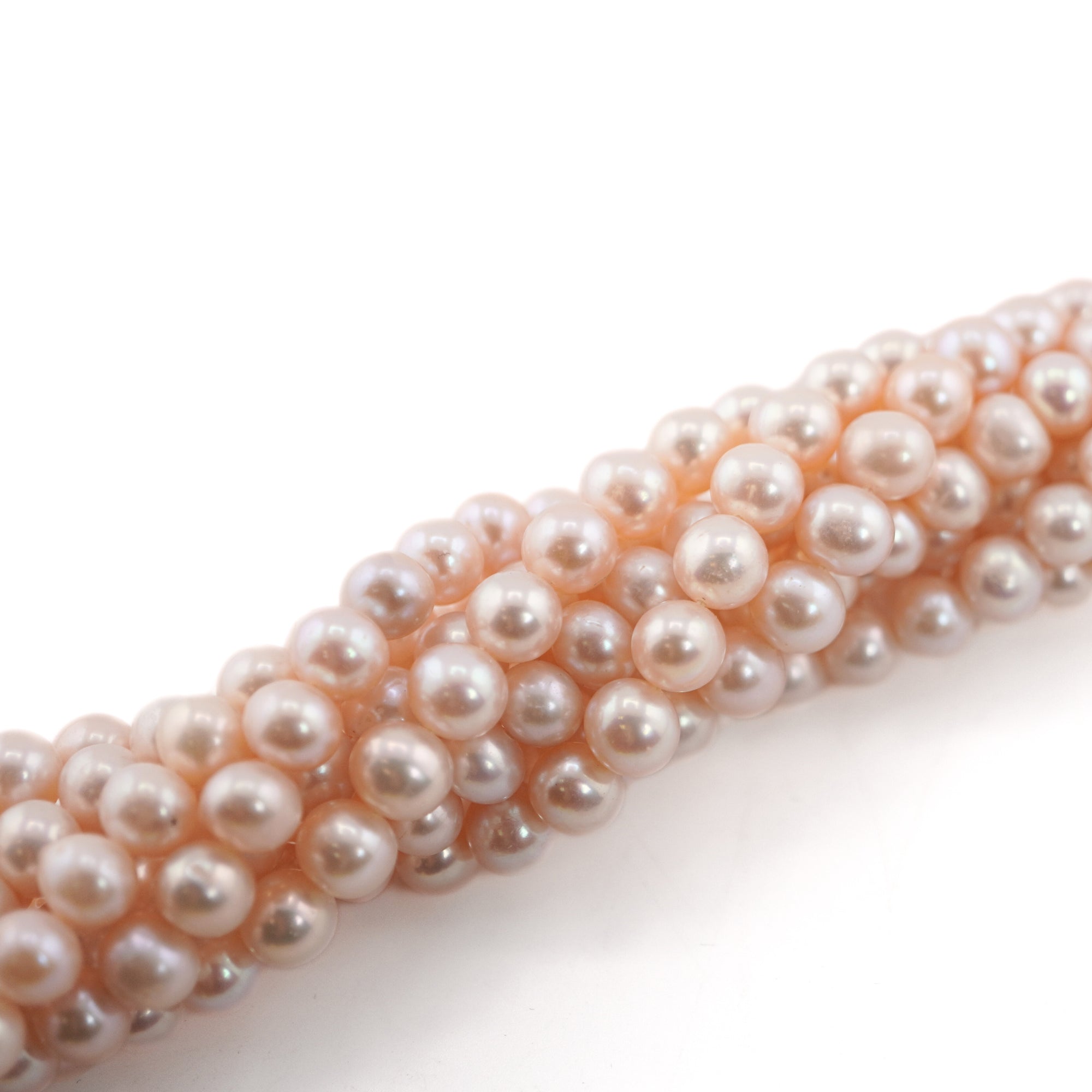 Peach Round Freshwater Pearls Beads