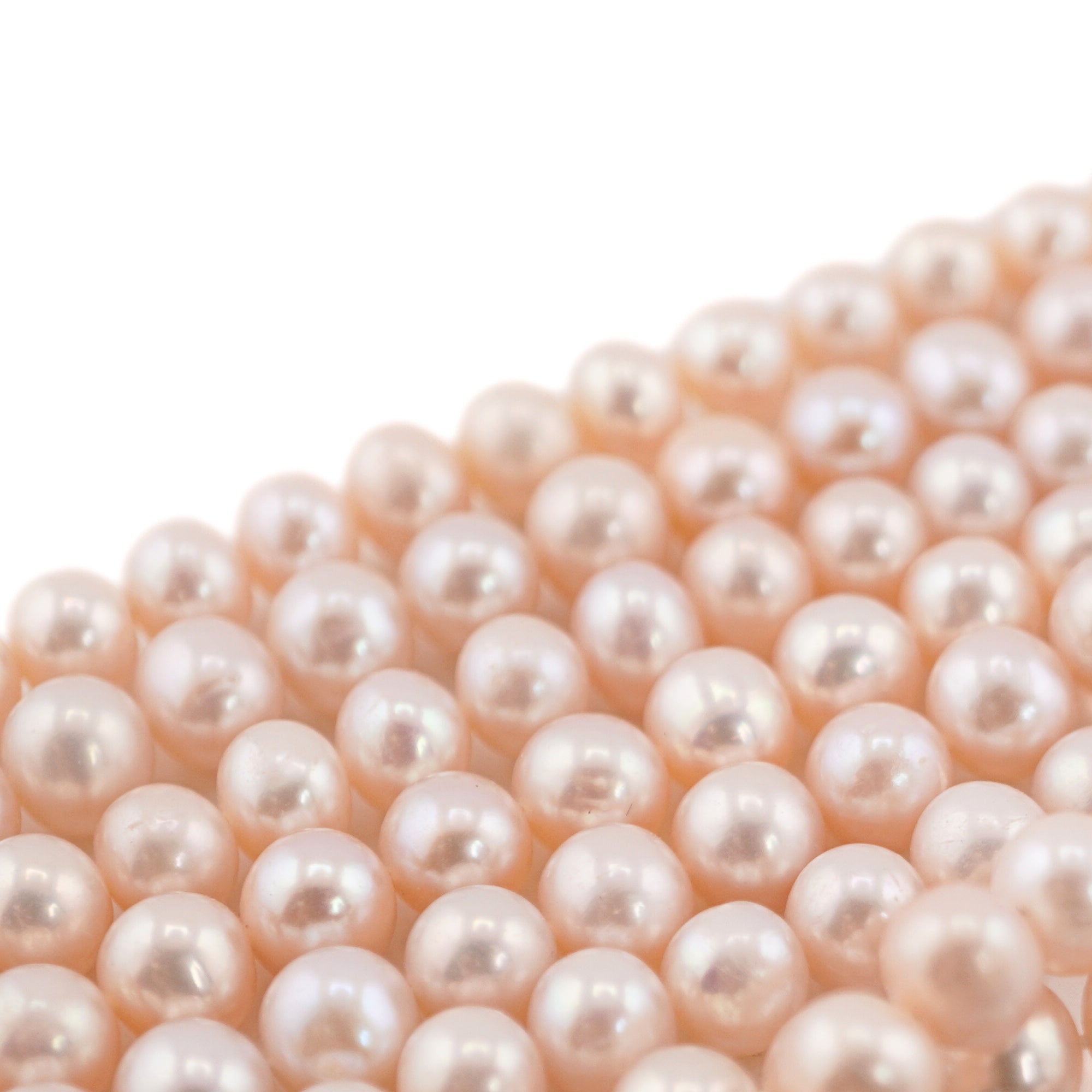 Peach Round Freshwater Pearls Beads