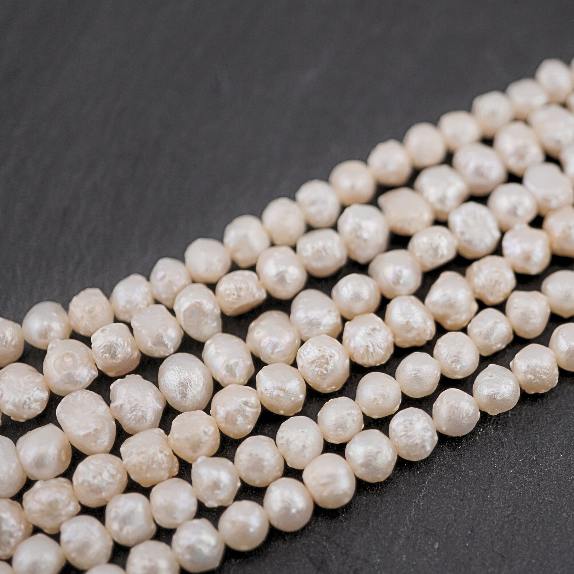 White Baroque Freshwater Pearls Beads