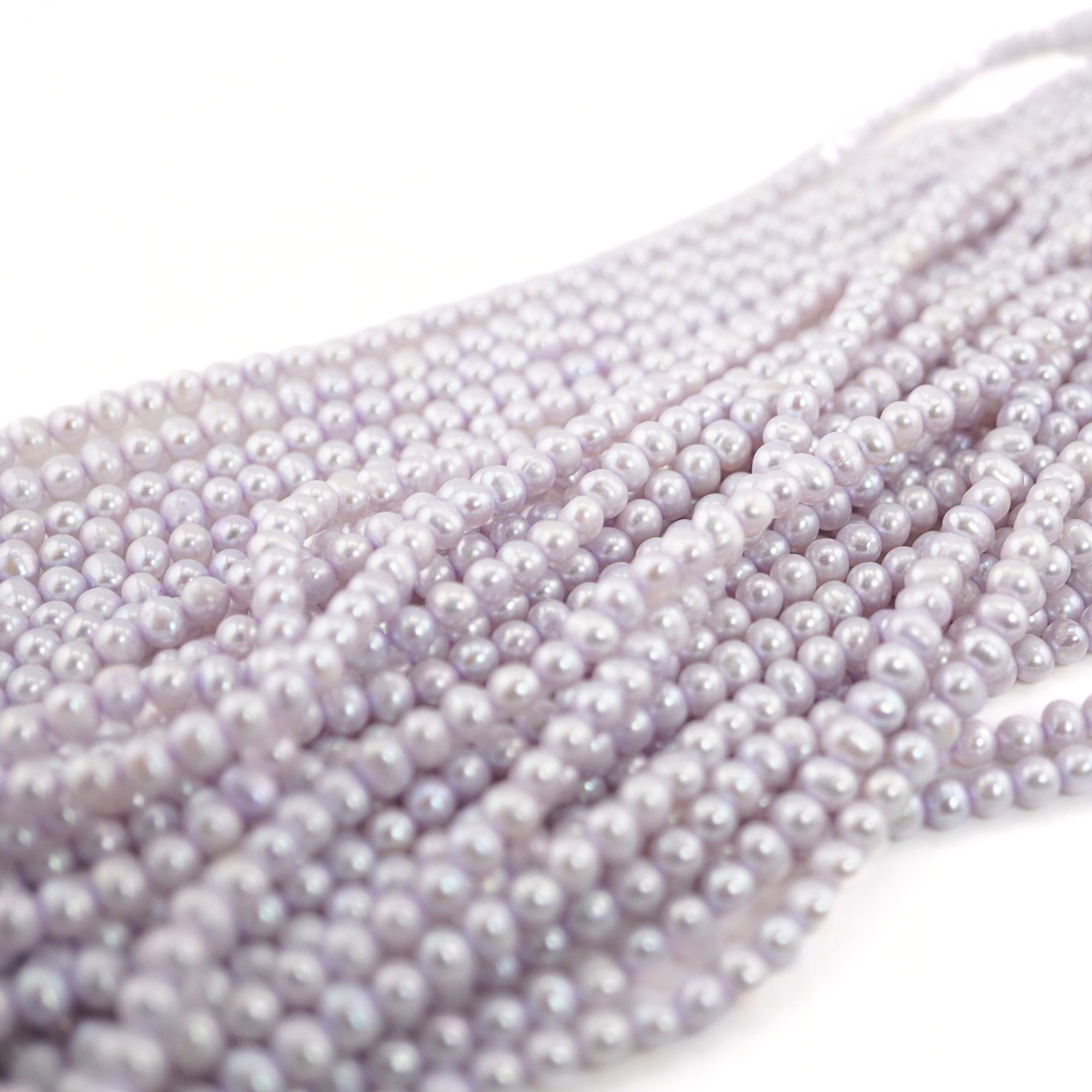 Lilac Near Round Freshwater Pearls Beads