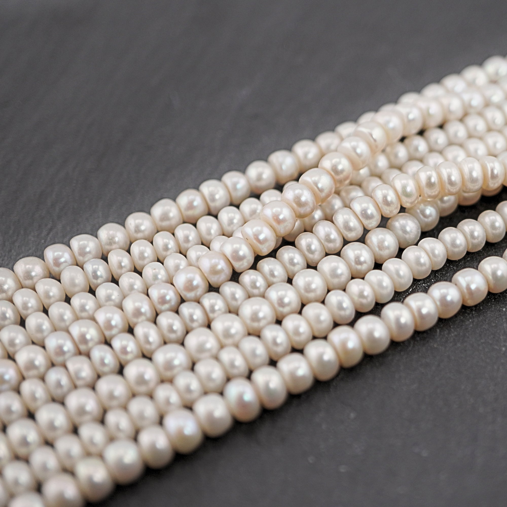 Gray Button Freshwater Pearls Beads