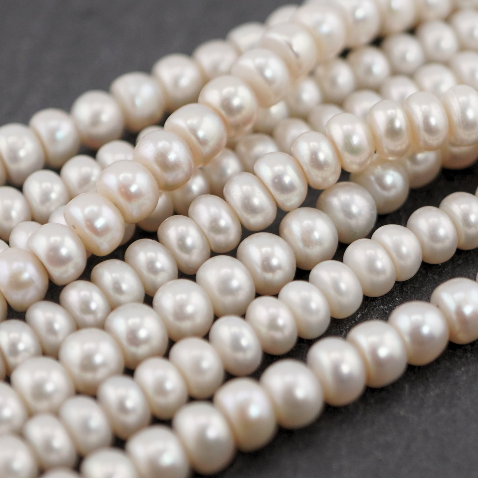 Gray Button Freshwater Pearls Beads