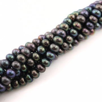 5 MM Peacock Button Freshwater Pearls Beads