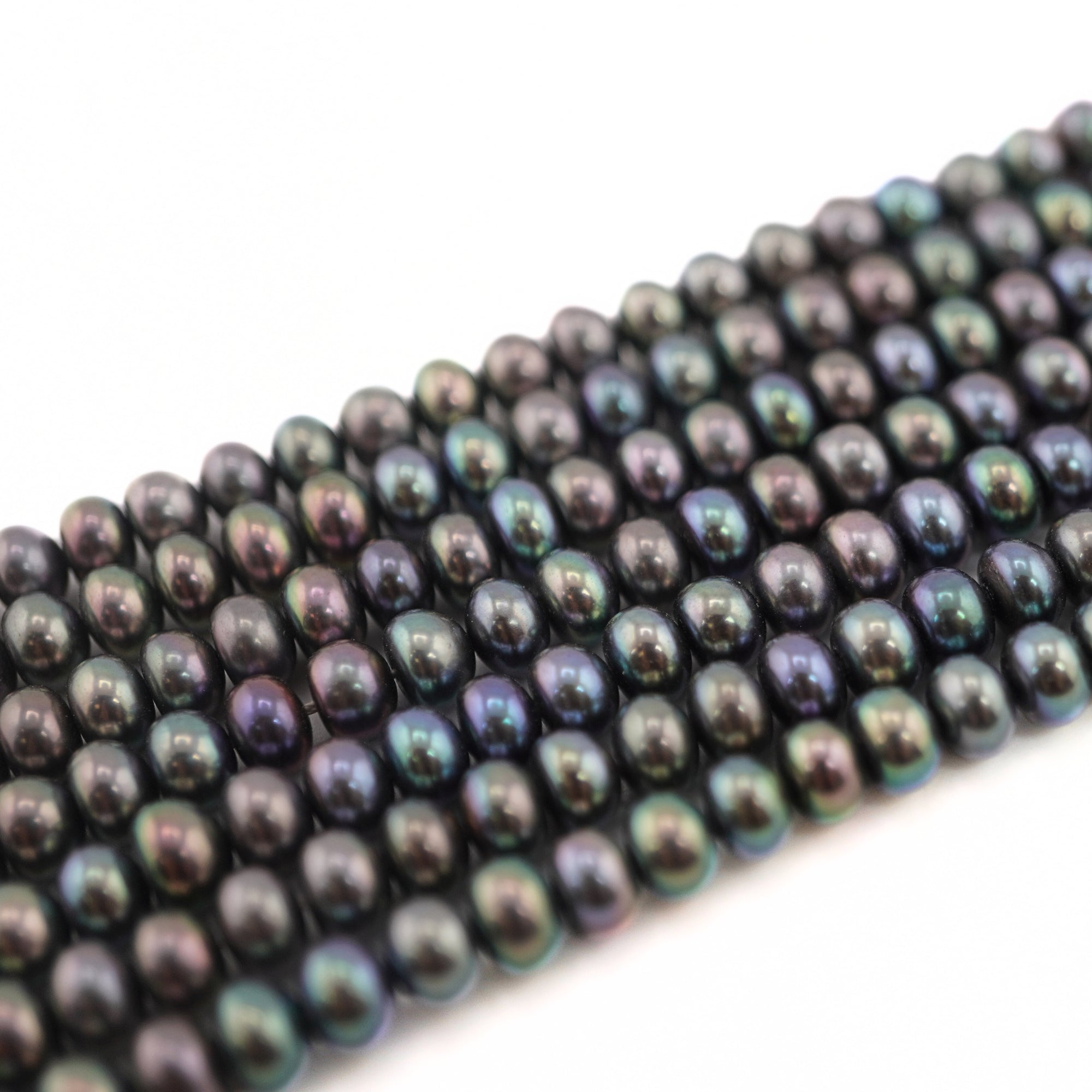 5 MM Peacock Button Freshwater Pearls Beads