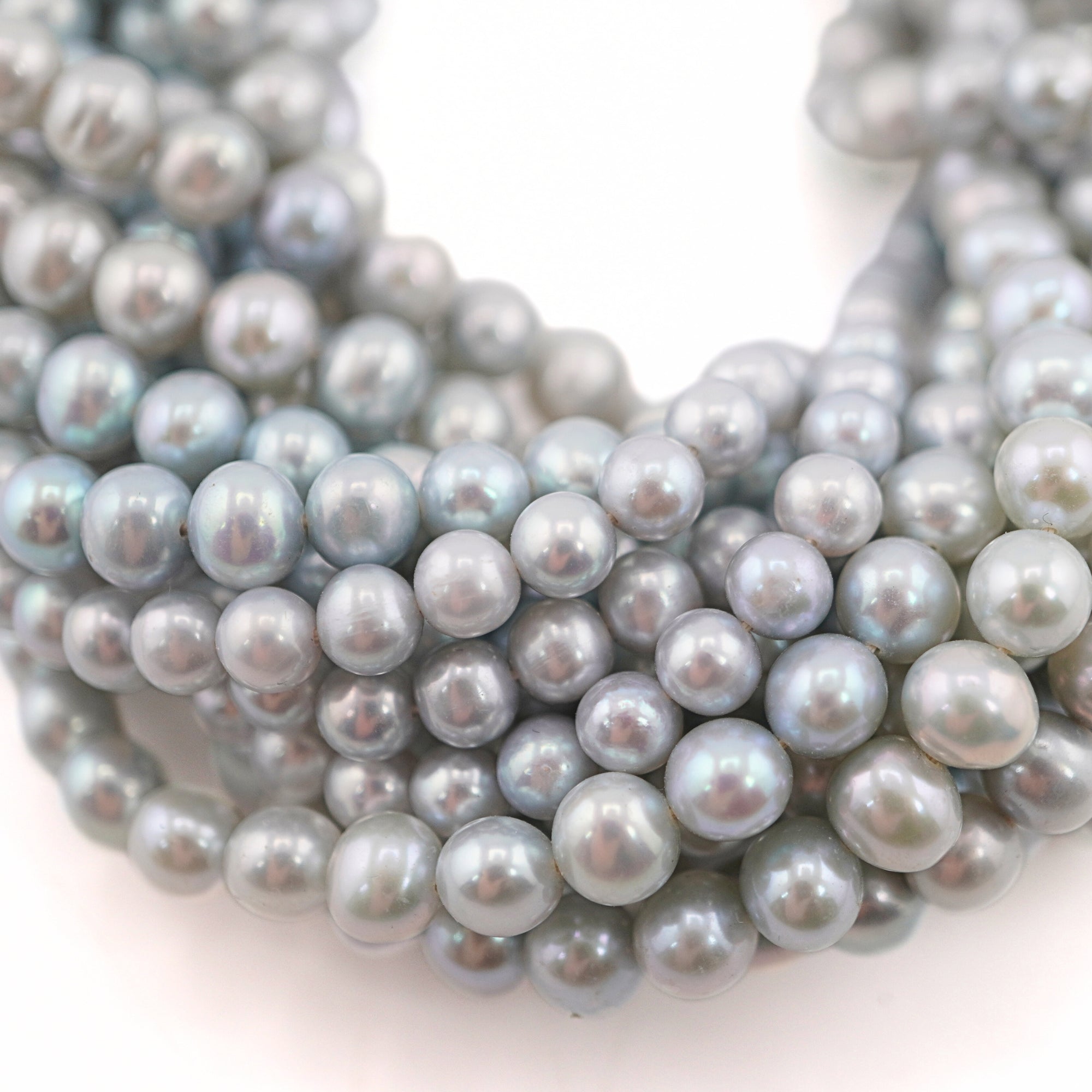 Sky Blue Near Round Freshwater Pearls Beads