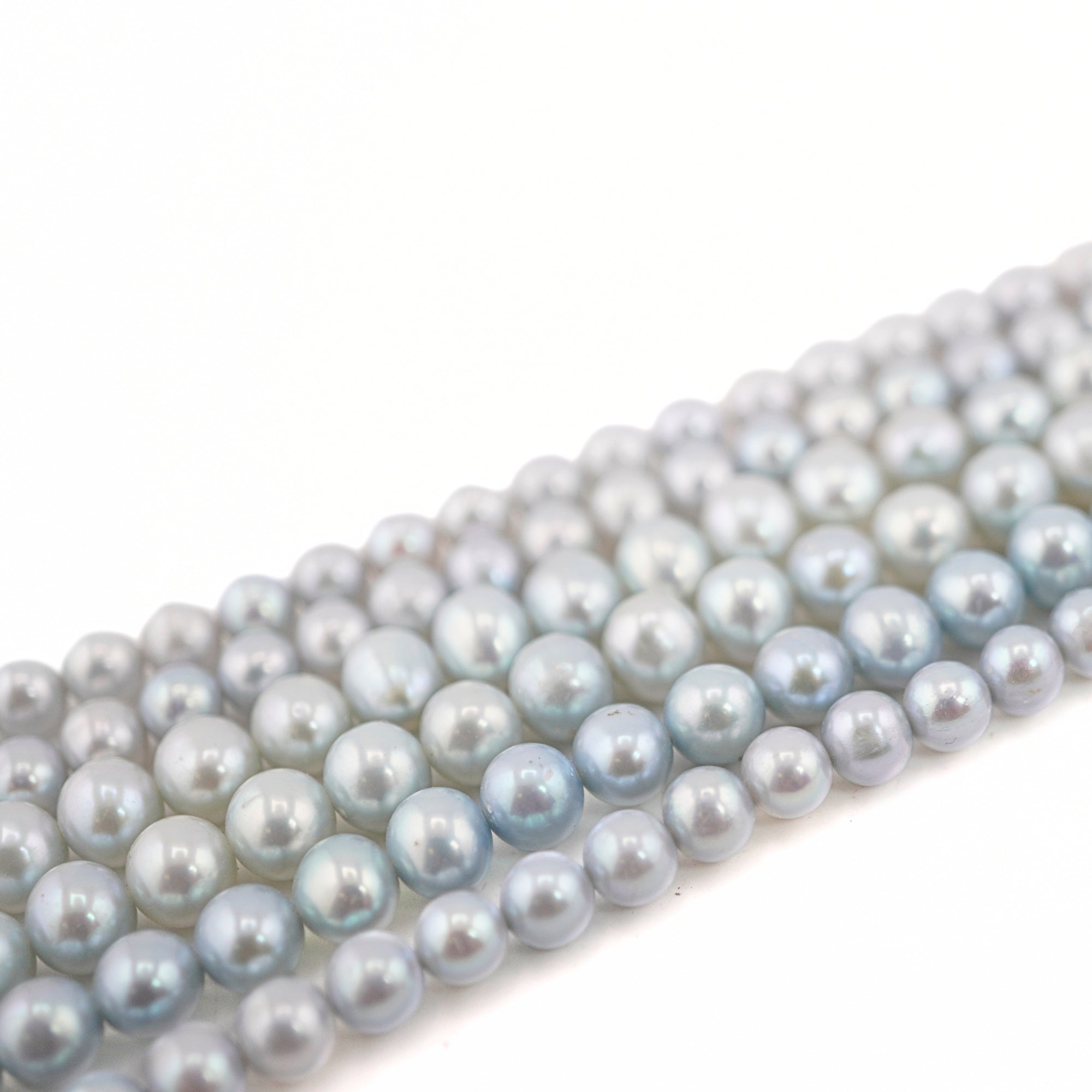 Sky Blue Near Round Freshwater Pearls Beads