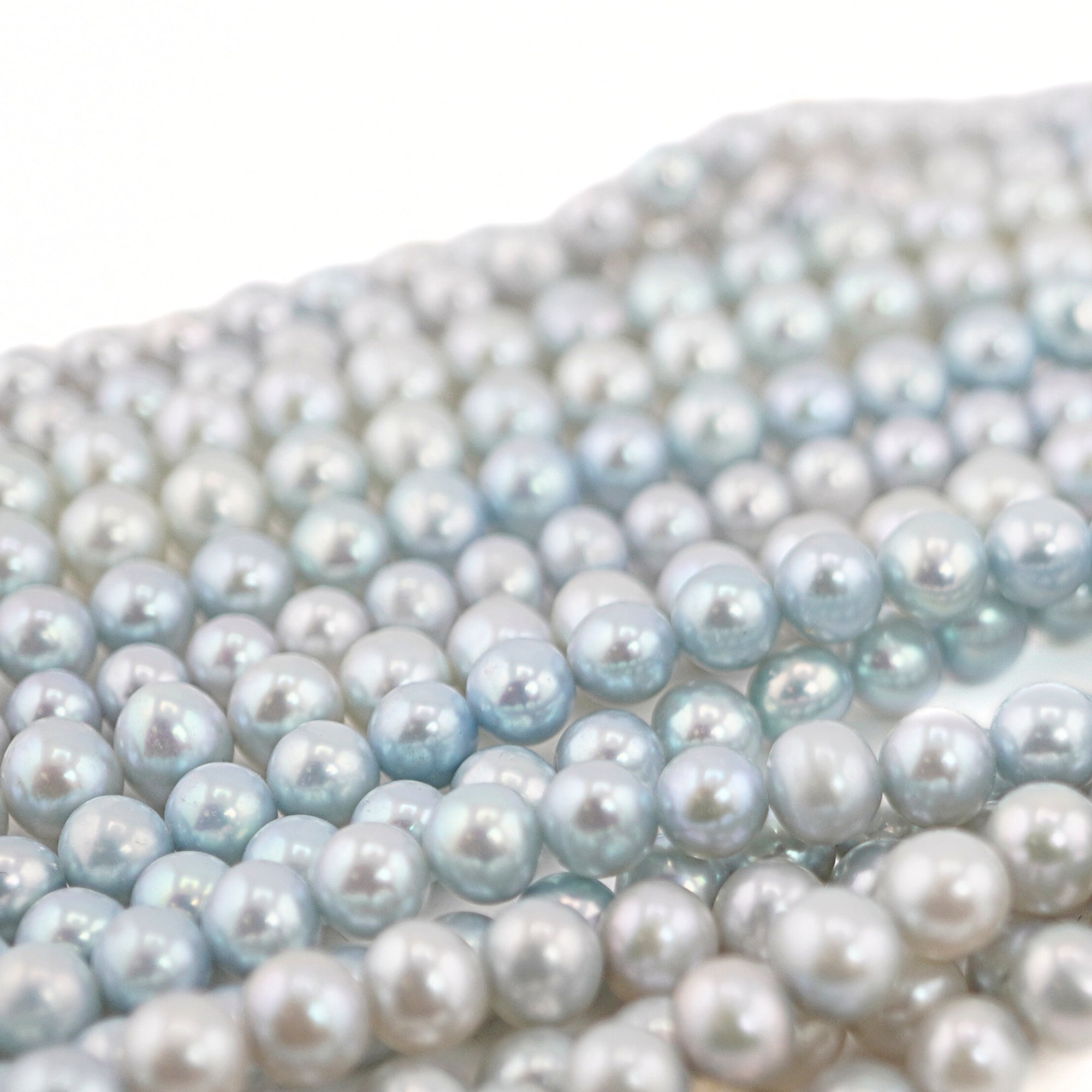 Sky Blue Near Round Freshwater Pearls Beads