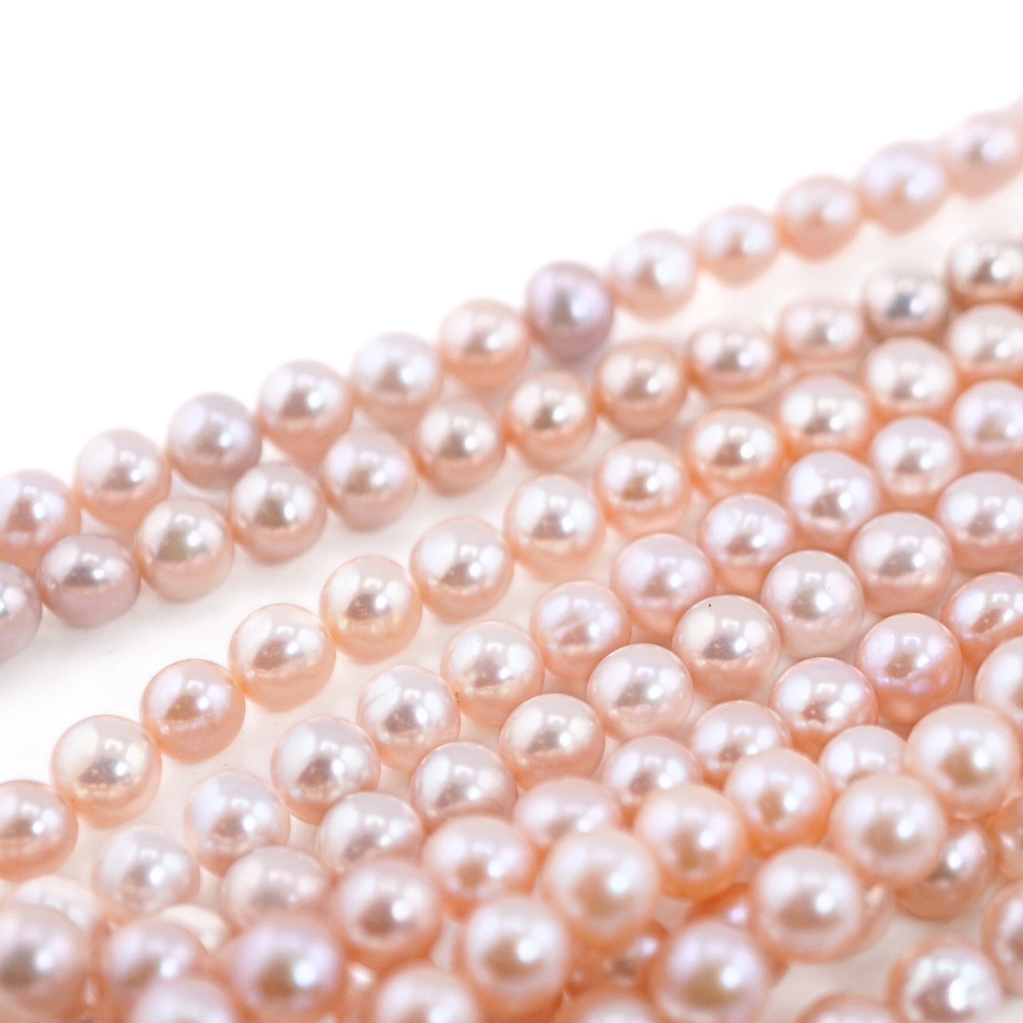 Peach Round Freshwater Pearls Beads