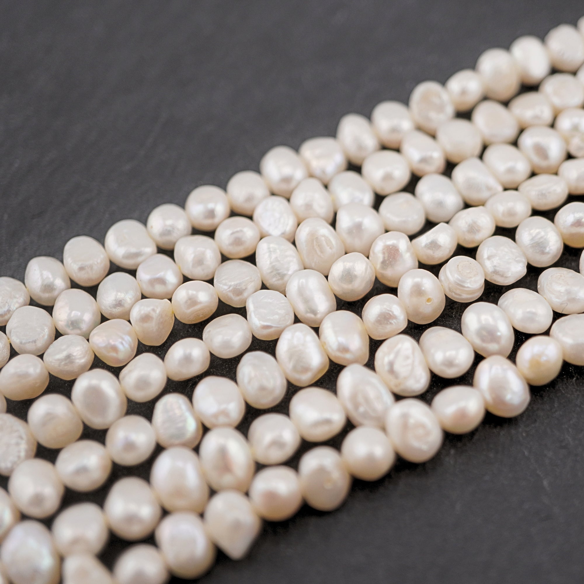 White Baroque Freshwater Pearls Beads