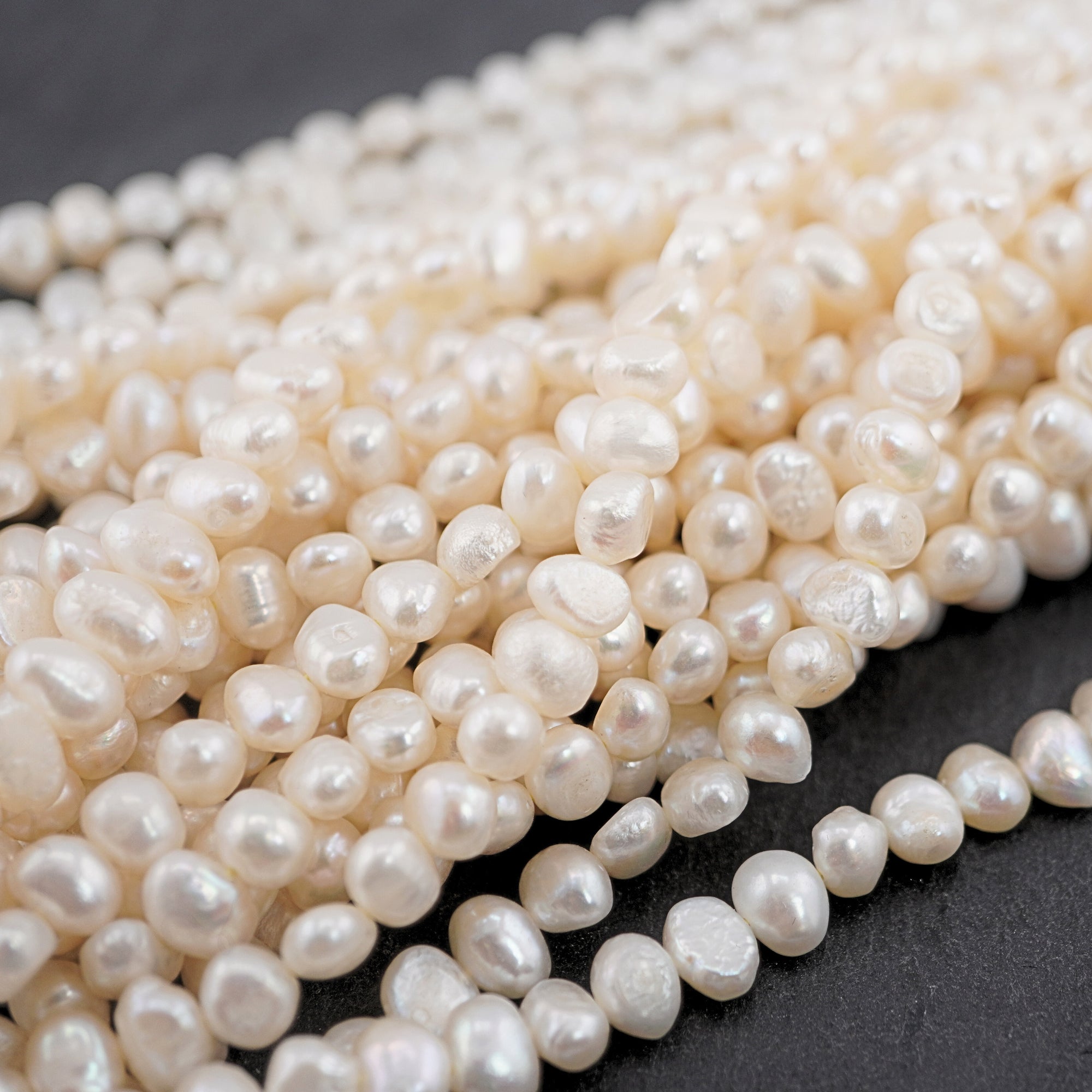 White Baroque Freshwater Pearls Beads