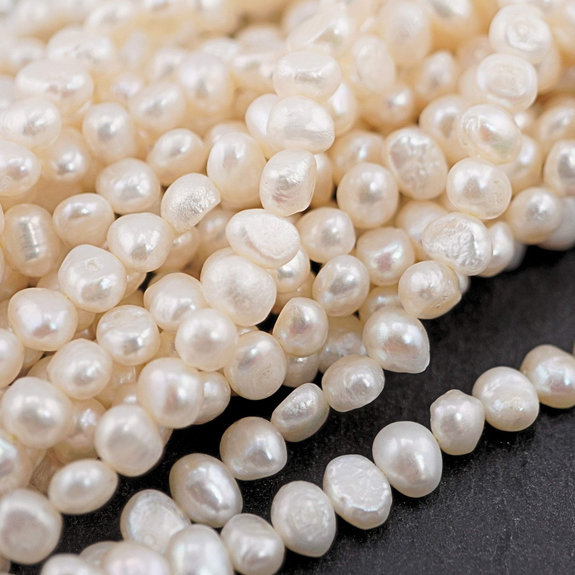 White Baroque Freshwater Pearls Beads