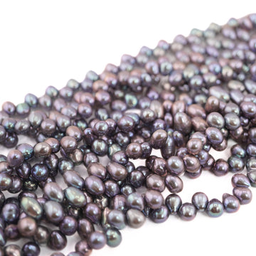 6 x 5 - 5 MM Peacock Oval Freshwater Pearls Beads