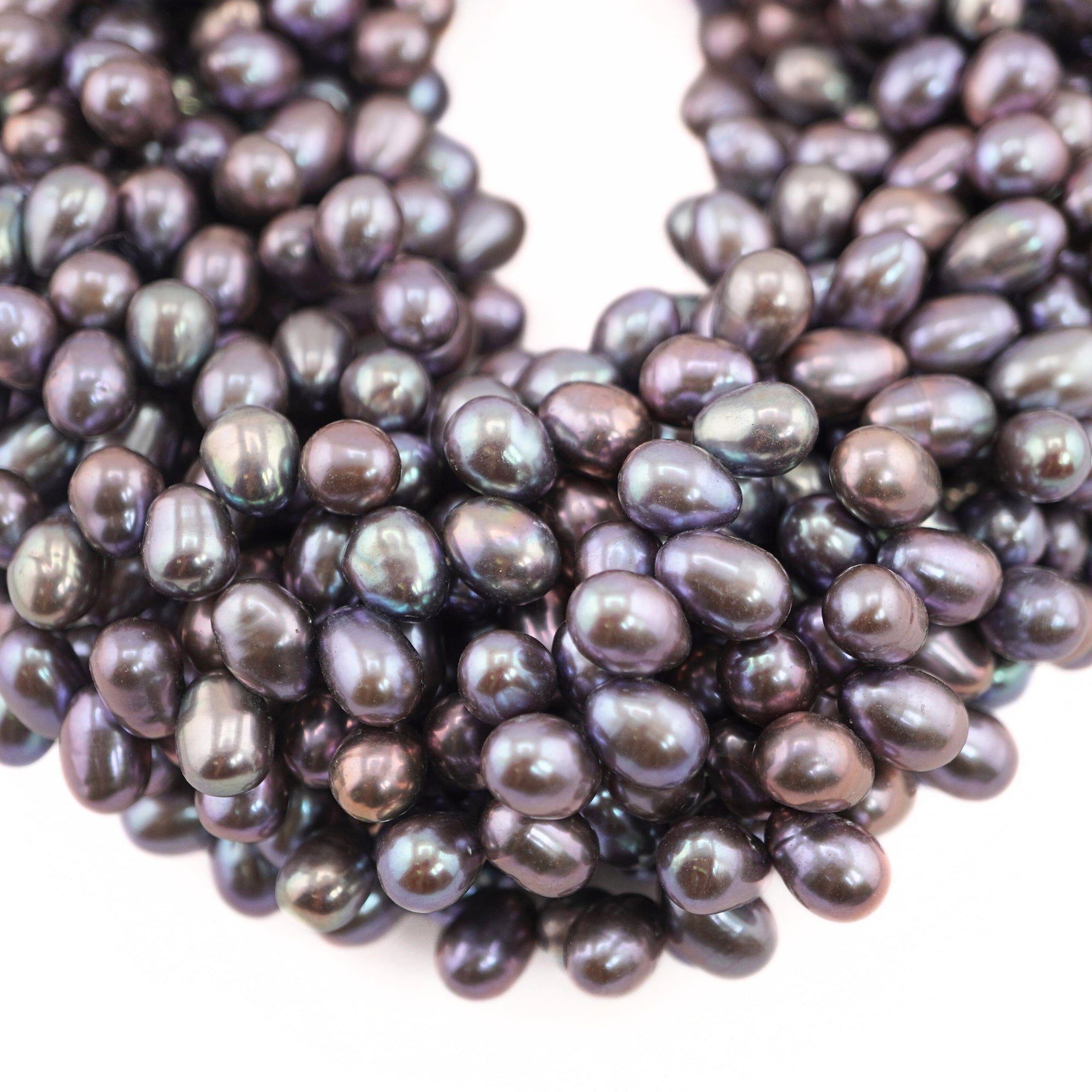 6 x 5 - 5 MM Peacock Oval Freshwater Pearls Beads