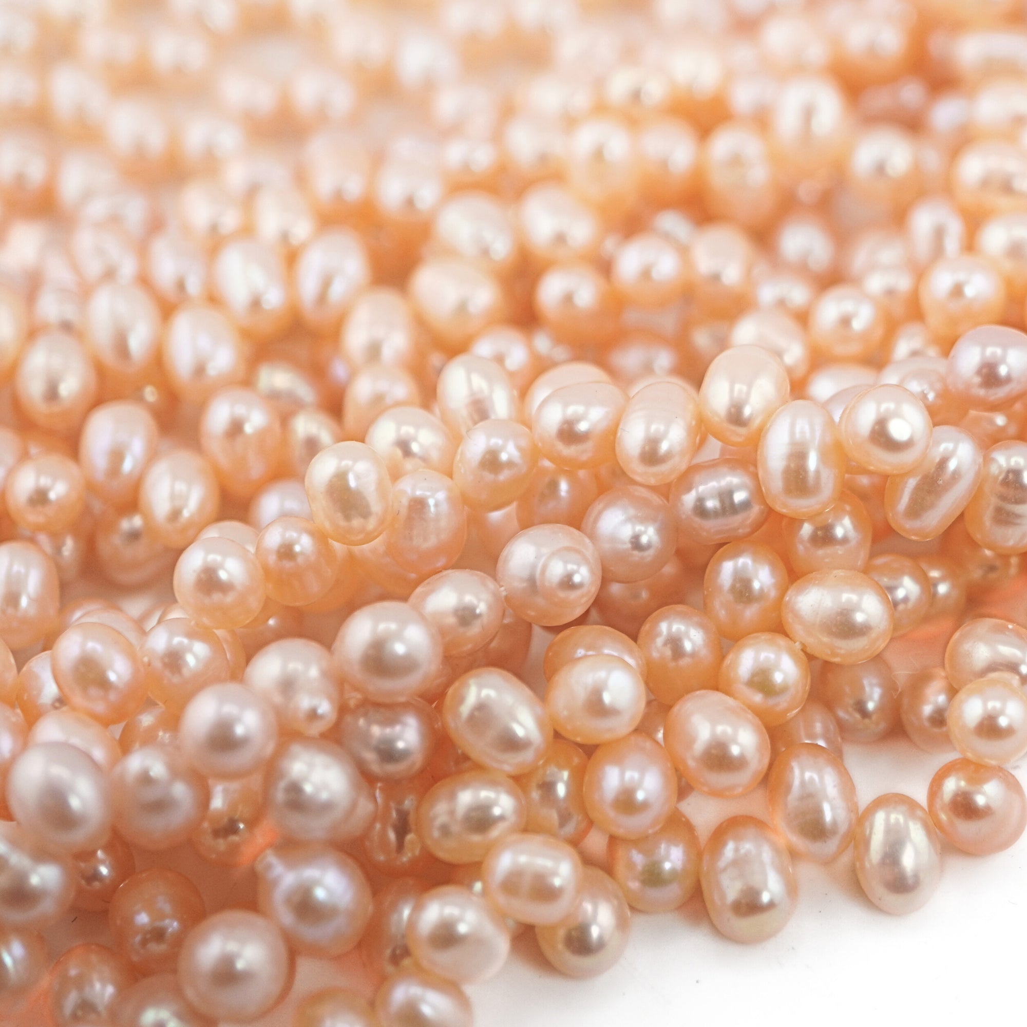 Peach Oval Freshwater Pearls Beads