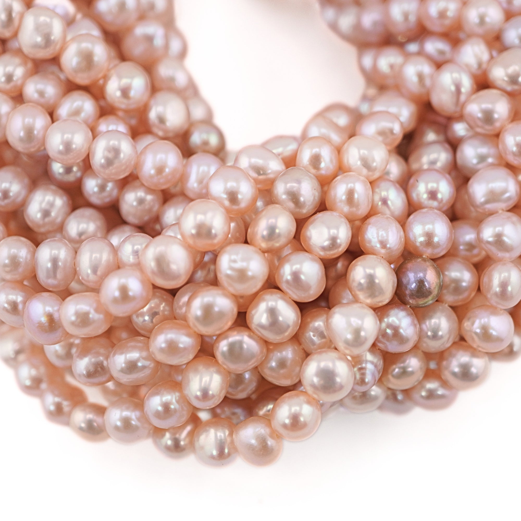 Peach Potato Freshwater Pearls Beads