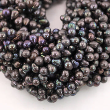 7 x 6 MM Peacock Oval Freshwater Pearls Beads