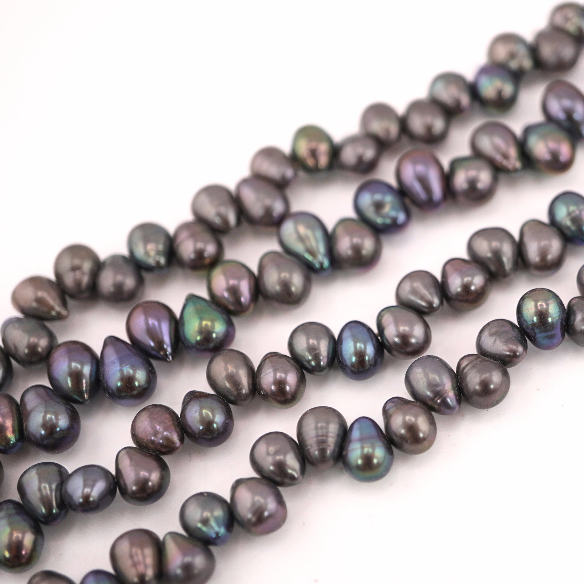 7 x 6 MM Peacock Oval Freshwater Pearls Beads