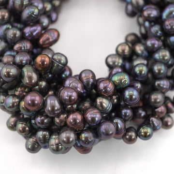 9 x 5 - 9 x 7 MM Peacock Oval Freshwater Pearls Beads