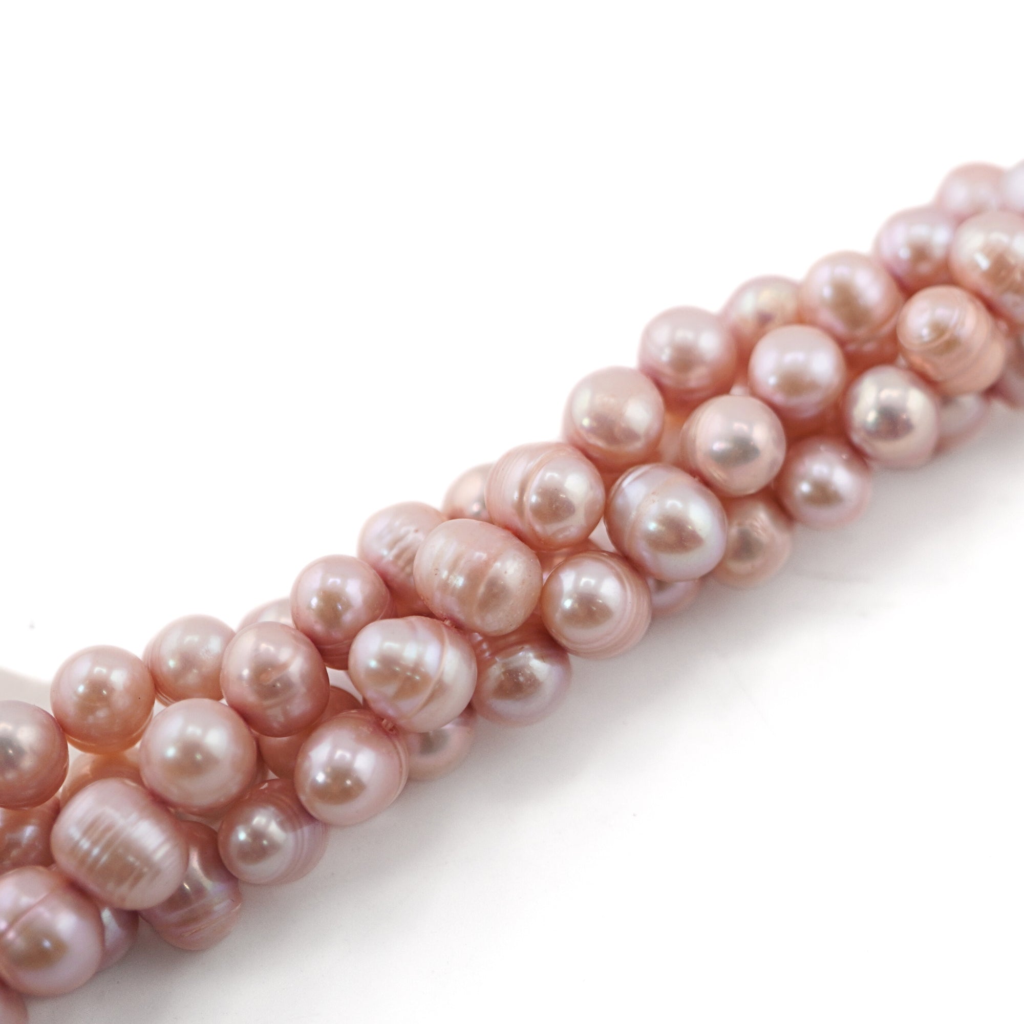 Peach Oval Freshwater Pearls Beads