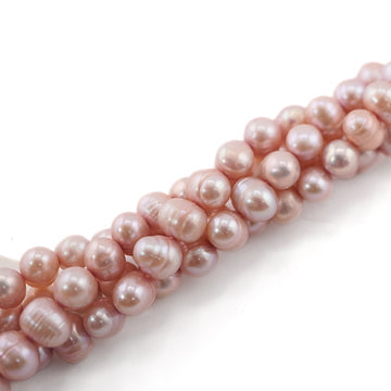 9 x 6 - 8 x 7 MM Peach Oval Freshwater Pearls Beads