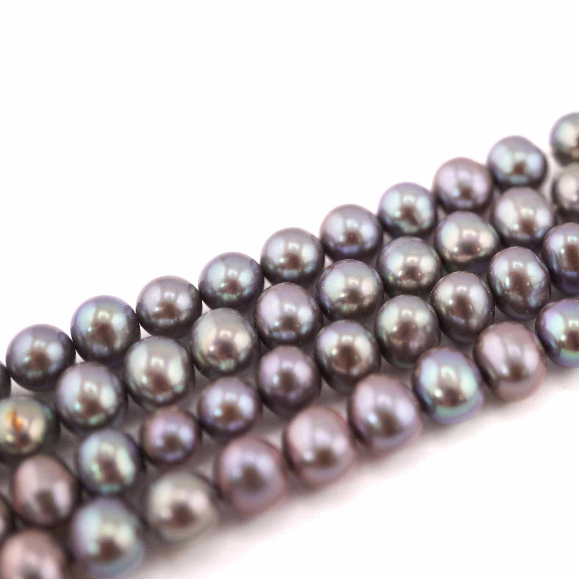 8 x 6 - 7 x 6 MM Peacock Potato Freshwater Pearls Beads