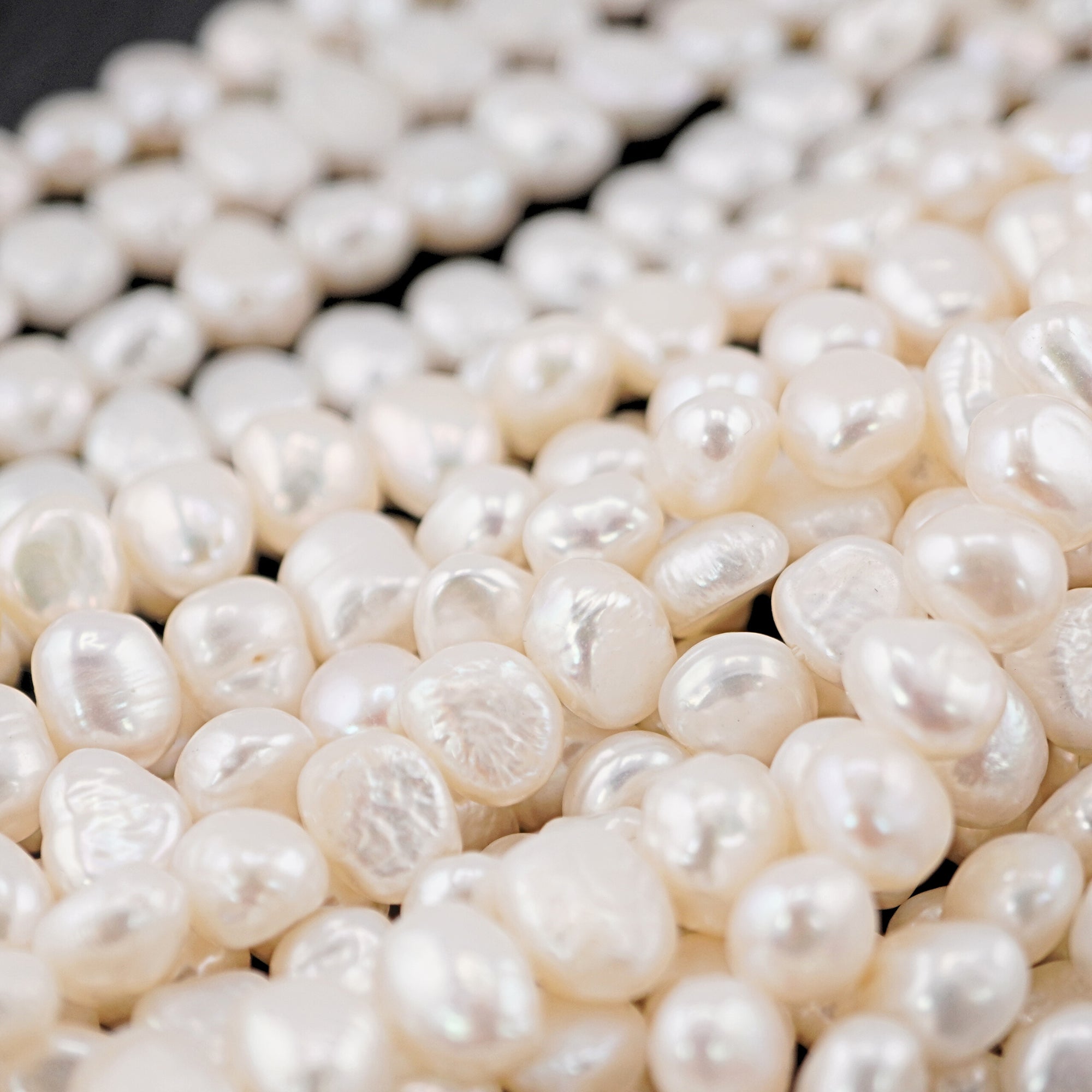 White Baroque Freshwater Pearls Beads