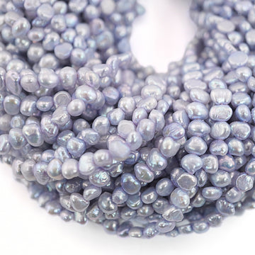 5 x 9 - 5 x 3 MM Sky Blue Baroque Freshwater Pearls Beads