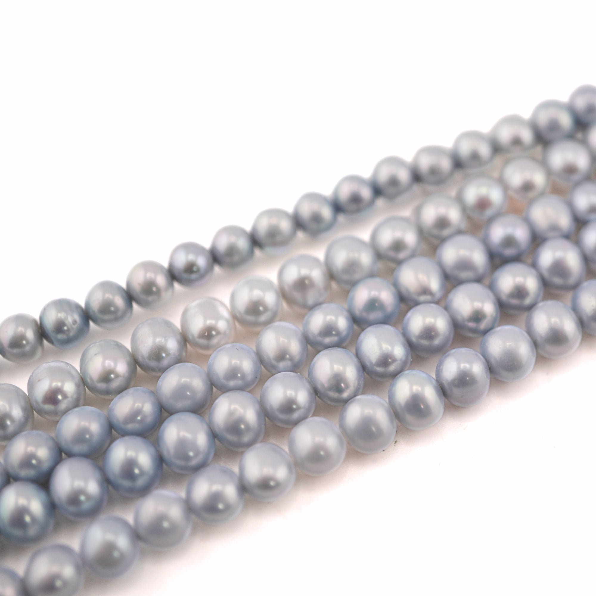 Sky Blue Near Round Freshwater Pearls Beads