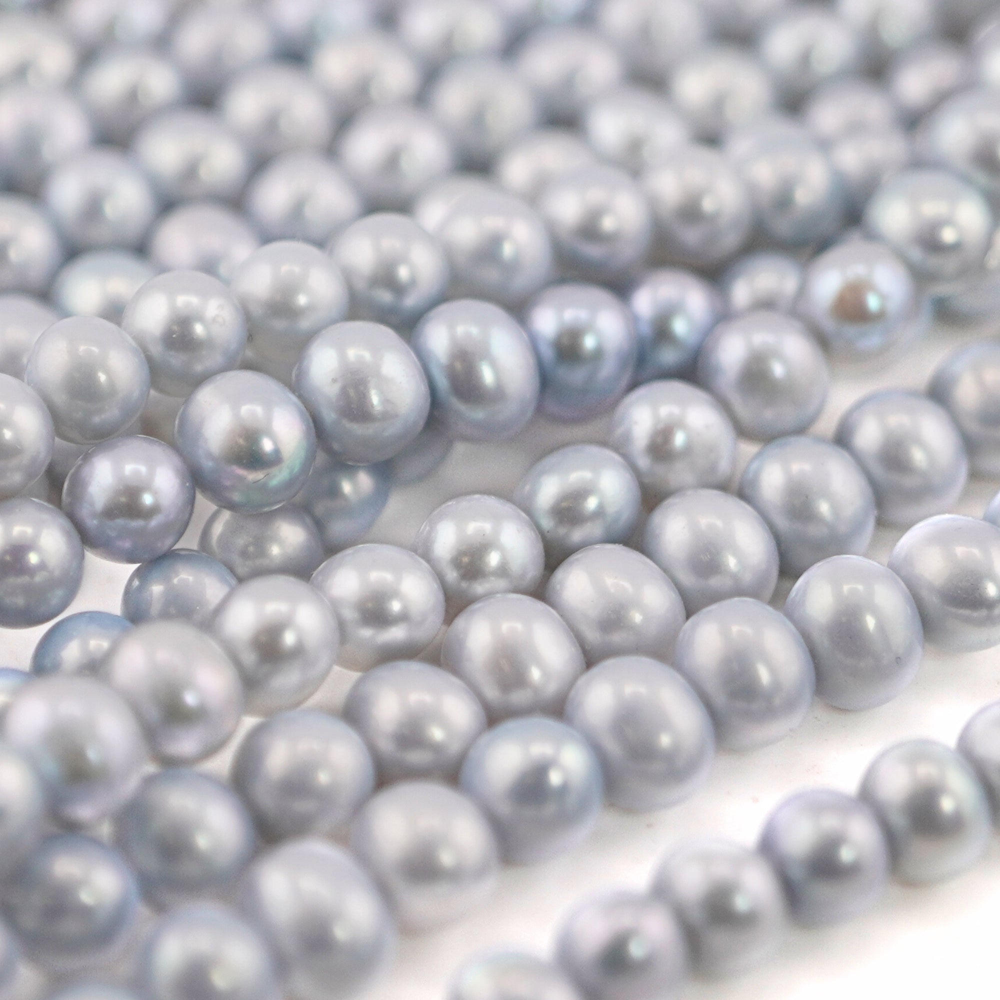 Sky Blue Near Round Freshwater Pearls Beads