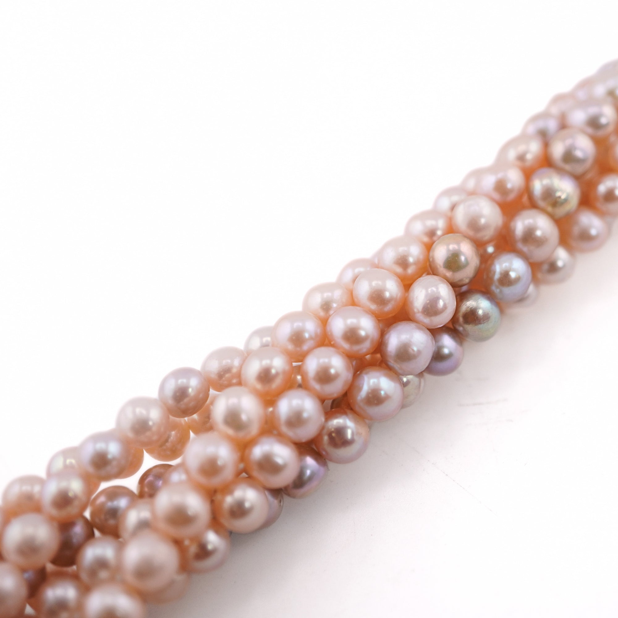 Peach Near Round Freshwater Pearls Beads