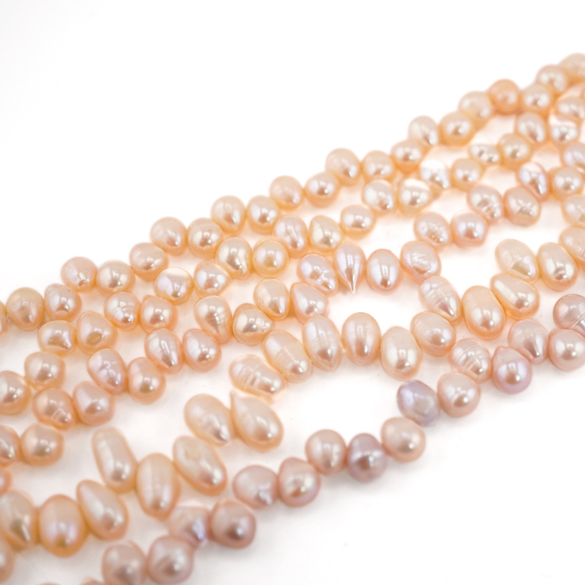 Peach Oval Freshwater Pearls Beads