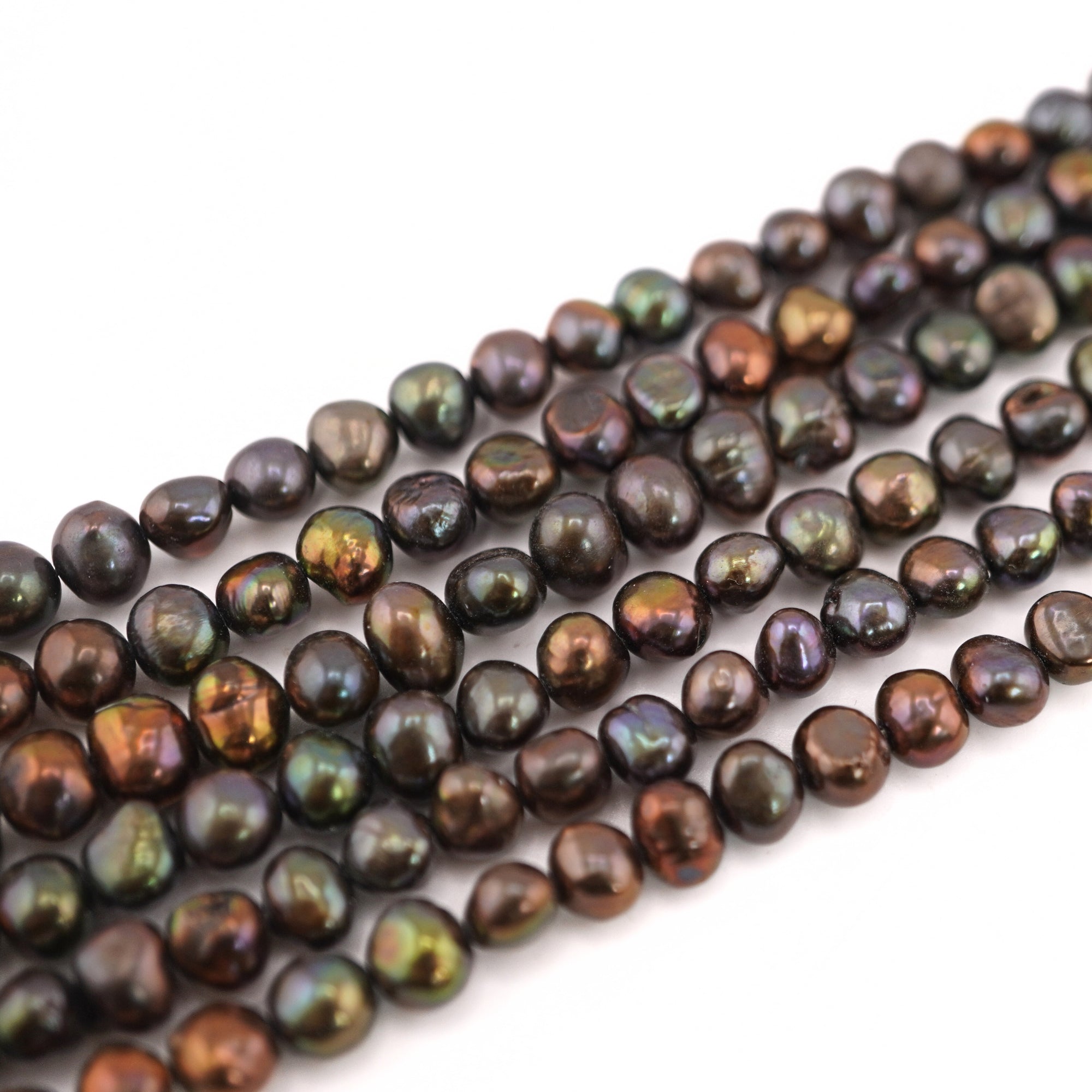 7 X 4 - 7 X 5 MM Peacock Baroque Freshwater Pearls Beads