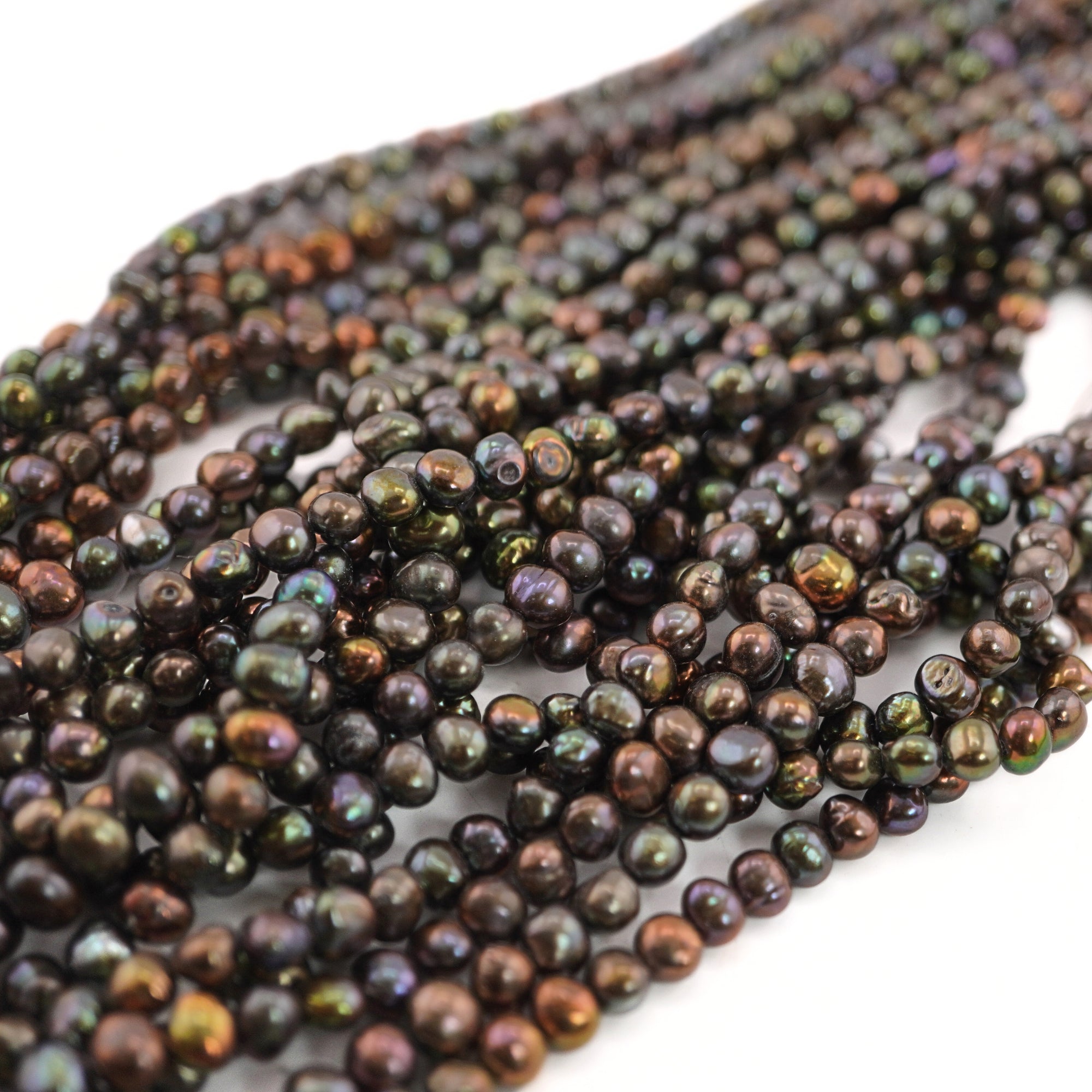 7 X 4 - 7 X 5 MM Peacock Baroque Freshwater Pearls Beads