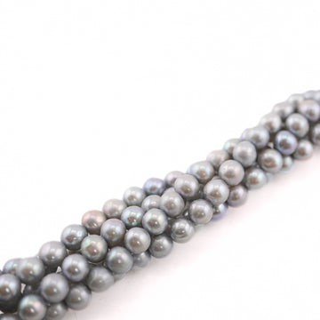 6 MM Sky Blue Near Round Freshwater Pearls Beads