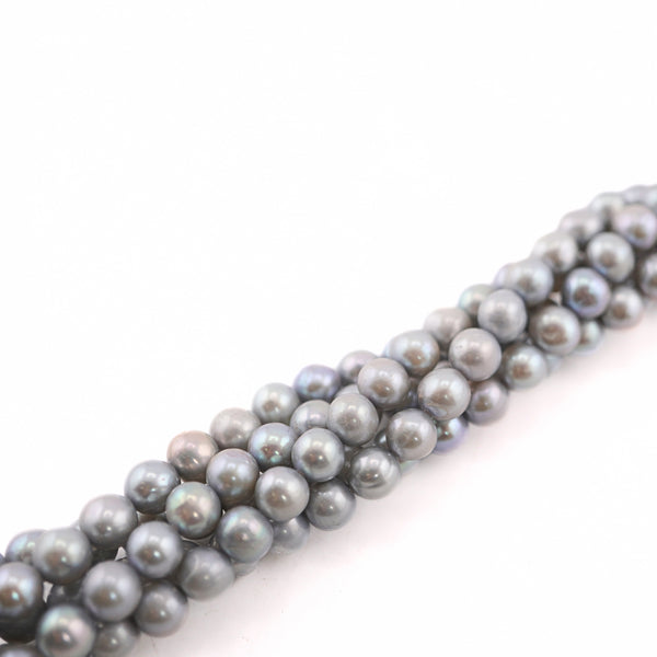 Sky Blue Near Round Freshwater Pearls Beads