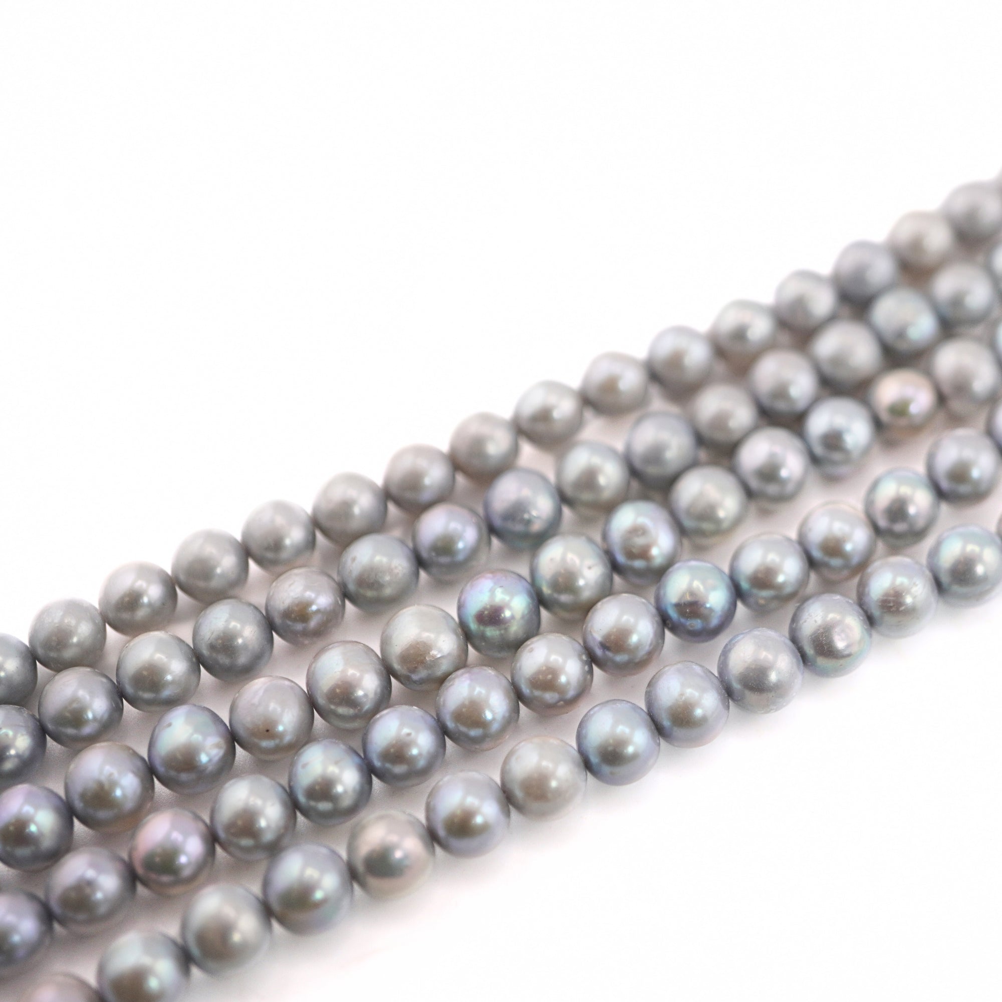 Sky Blue Near Round Freshwater Pearls Beads