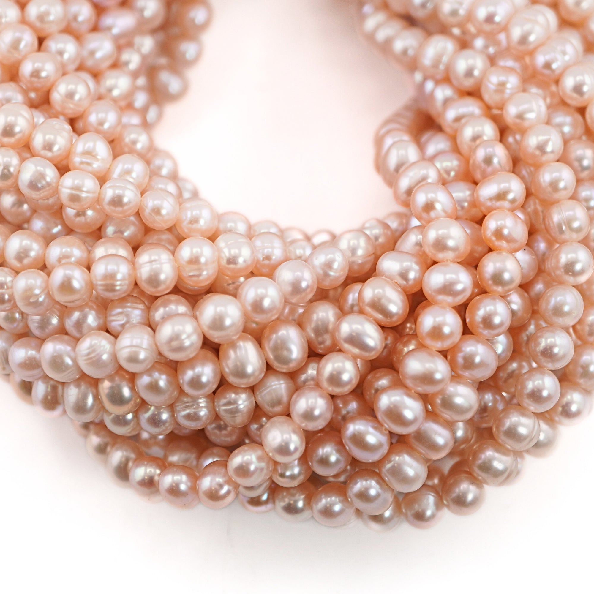 Peach Potato Freshwater Pearls Beads