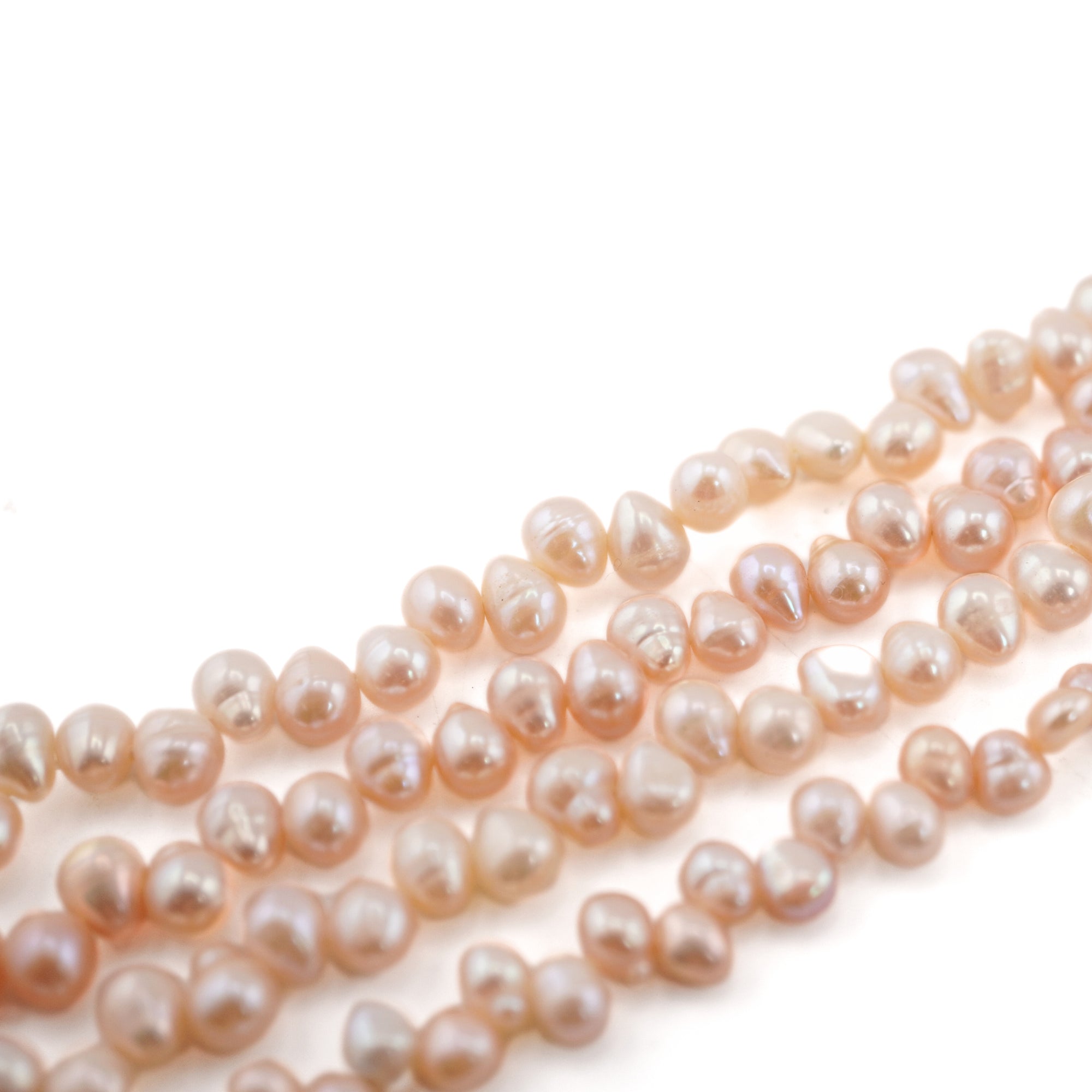 Peach Oval Freshwater Pearls Beads