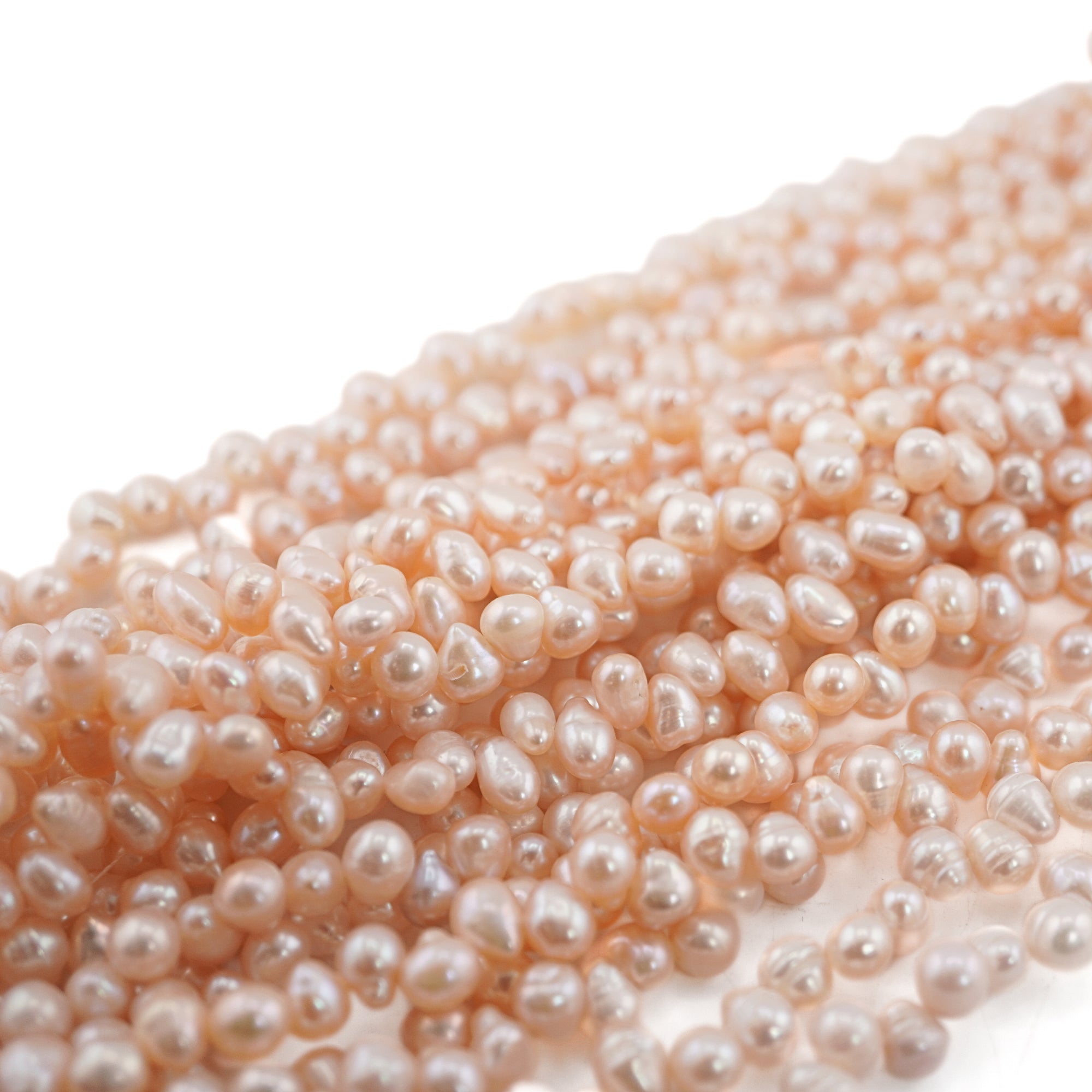 Peach Oval Freshwater Pearls Beads