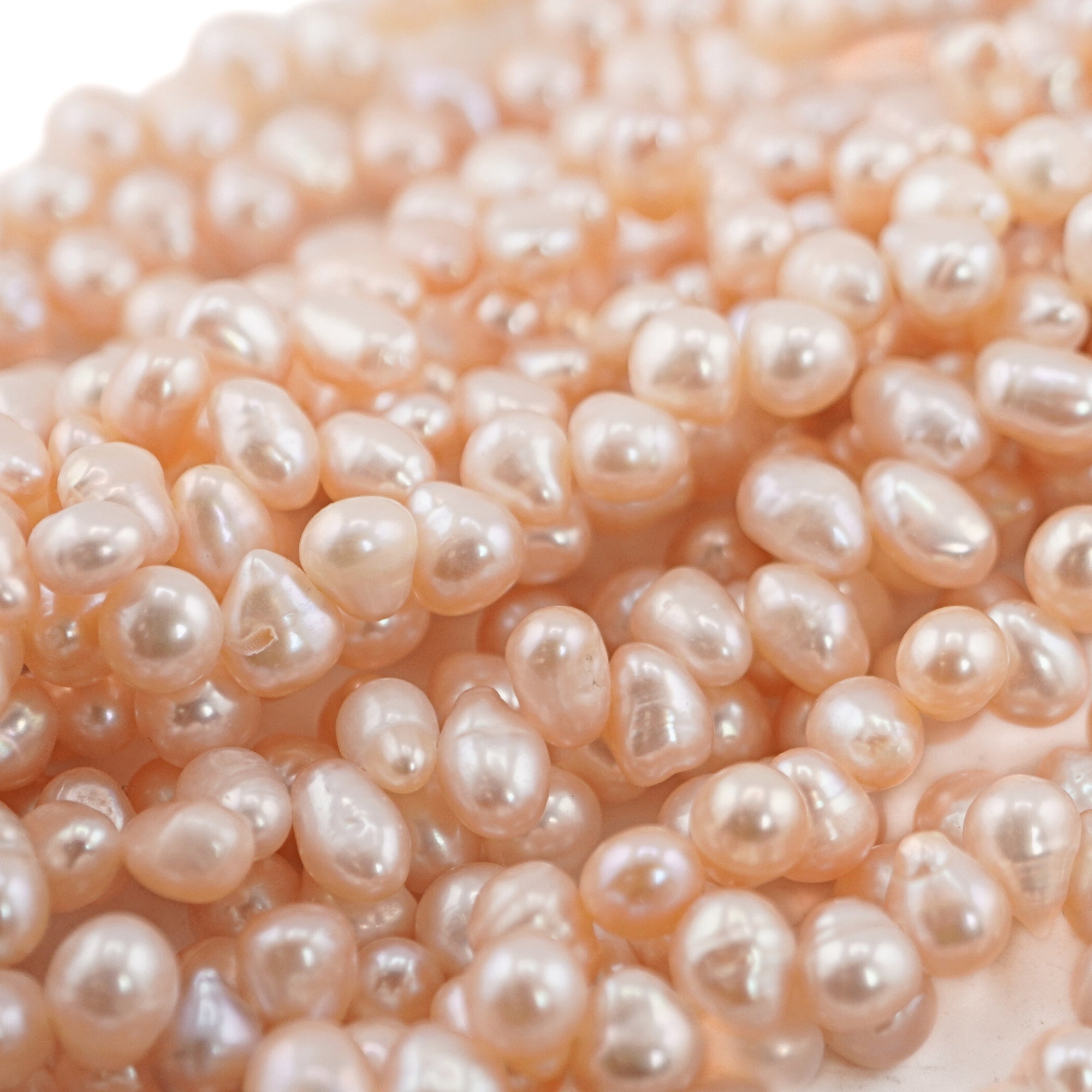 Peach Oval Freshwater Pearls Beads