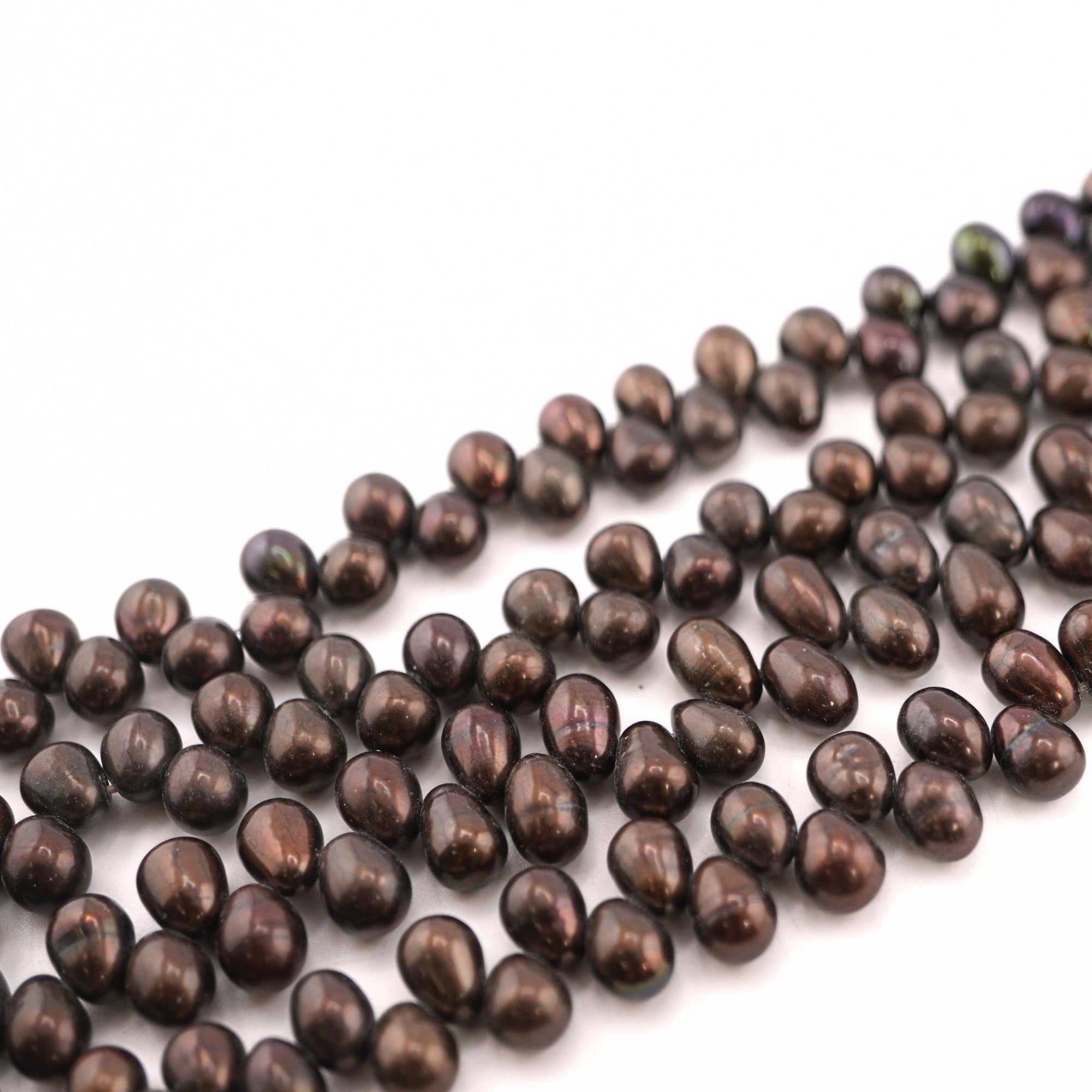 Chocolate Oval Freshwater Pearls Beads