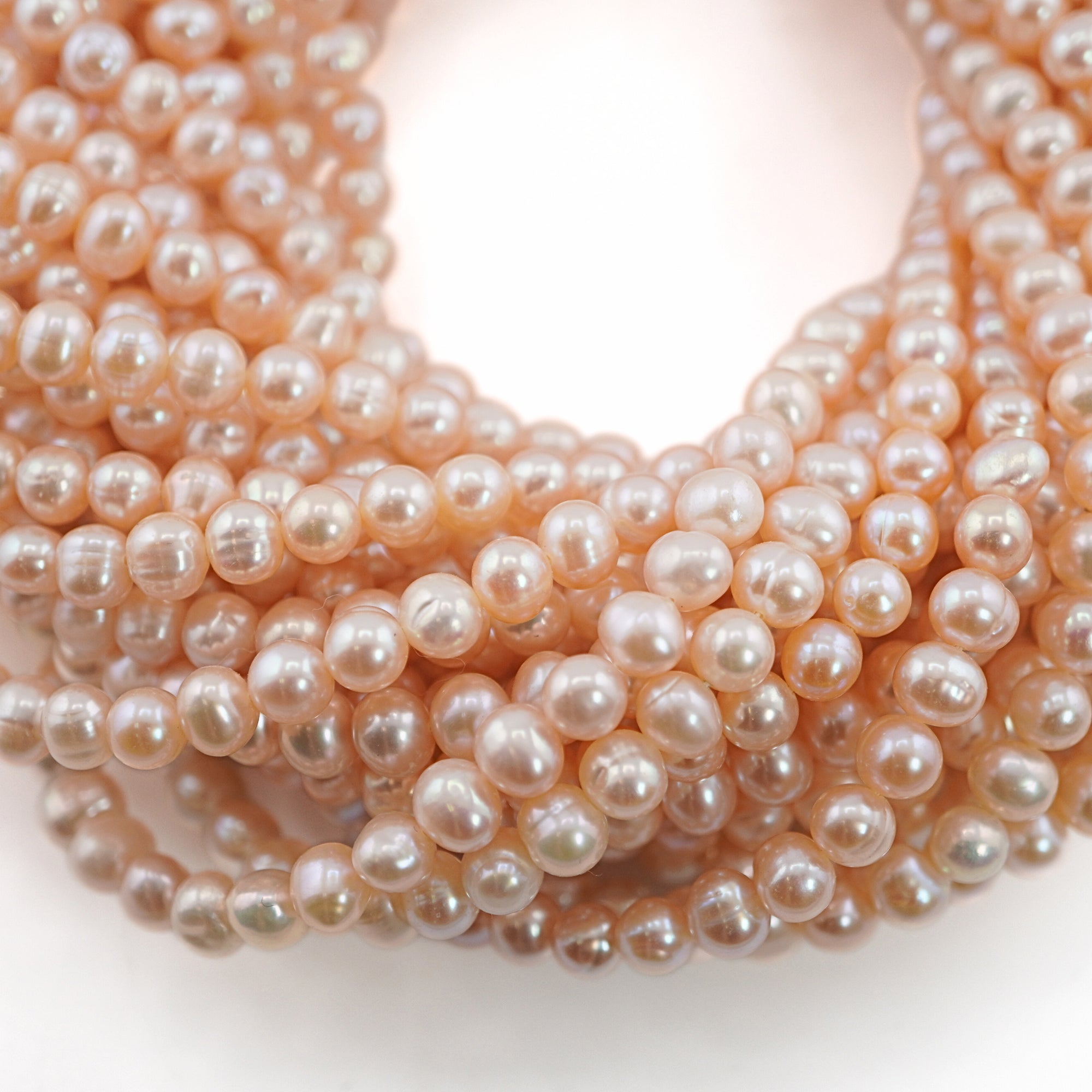 Peach Potato Freshwater Pearls Beads