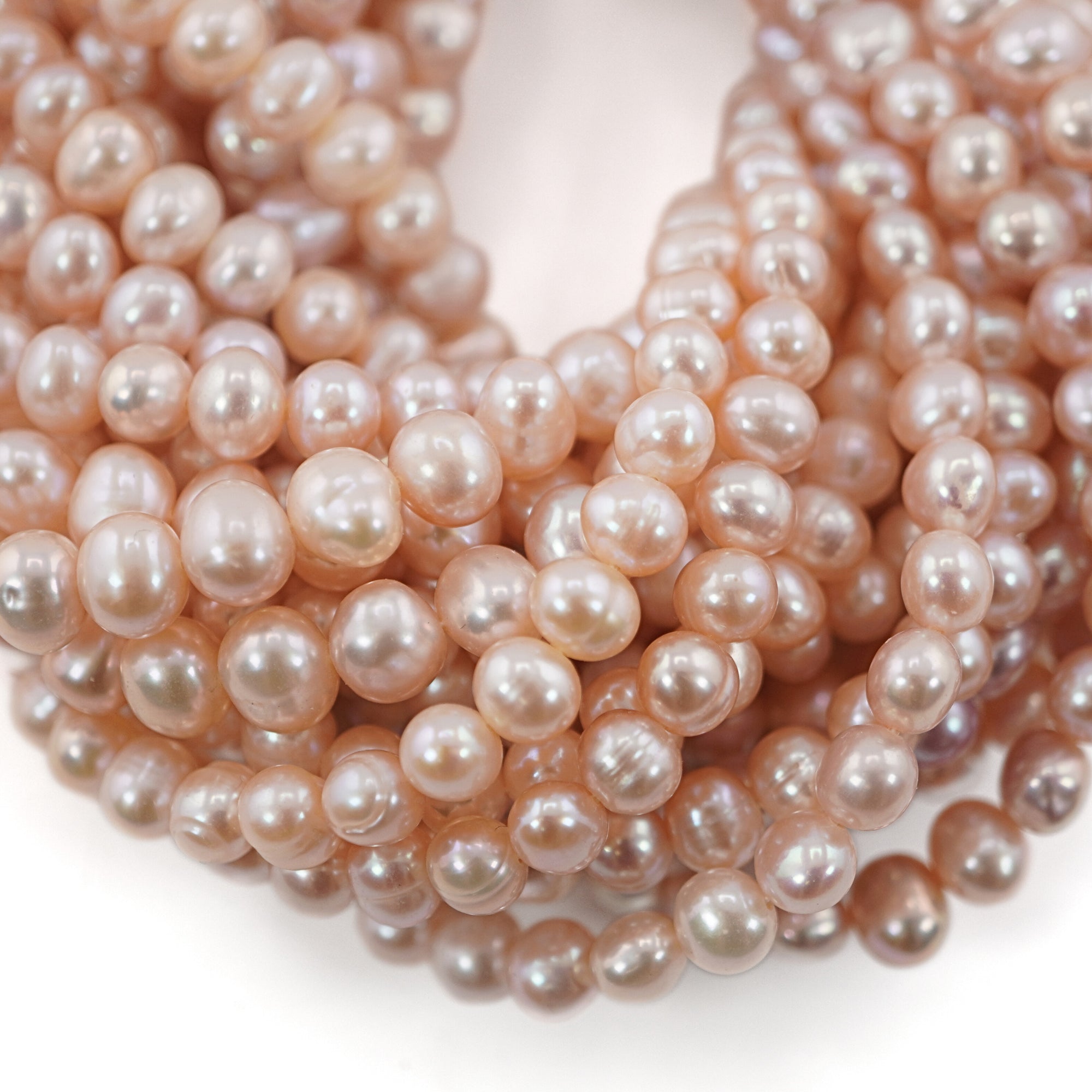 Peach Potato Freshwater Pearls Beads