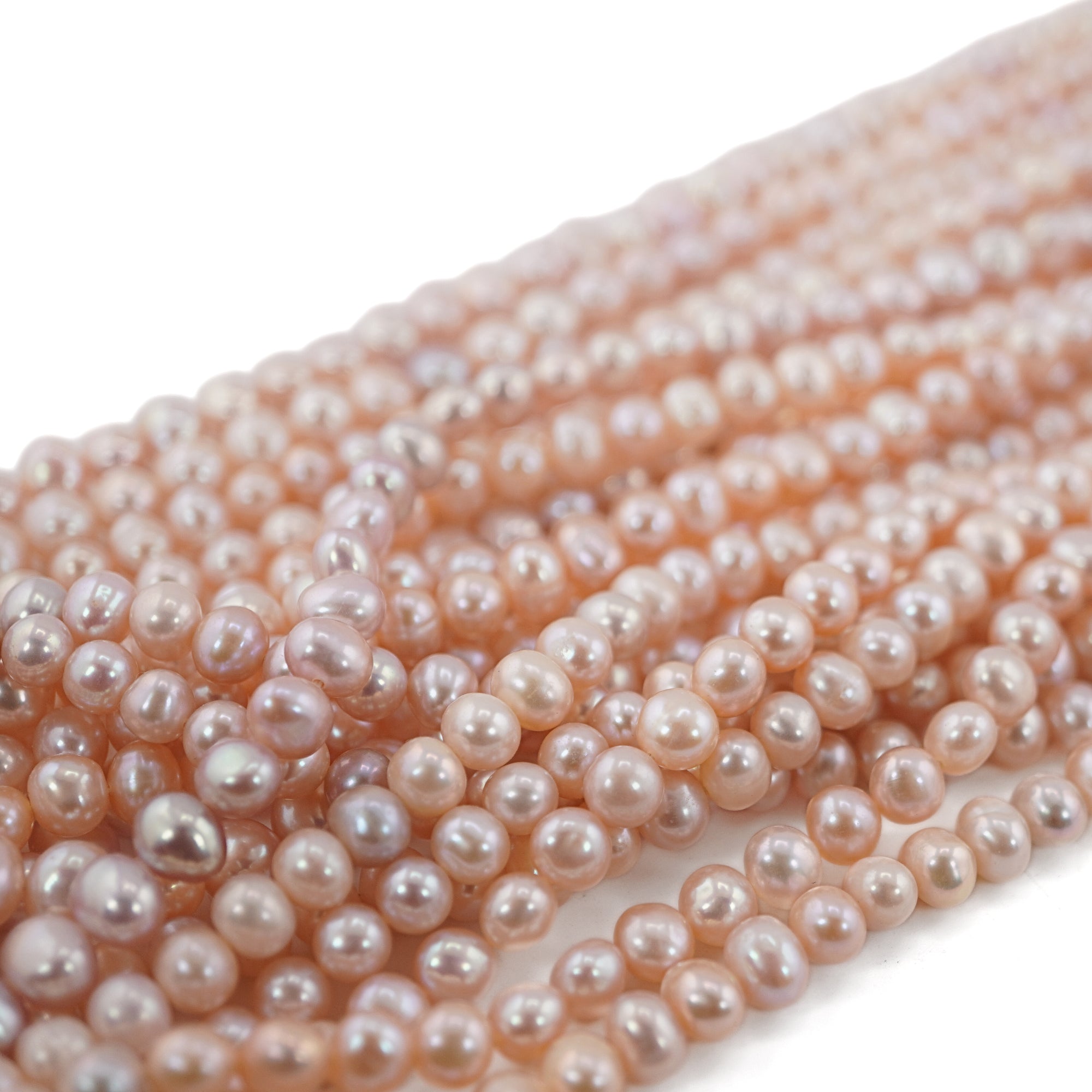 Peach Potato Freshwater Pearls Beads