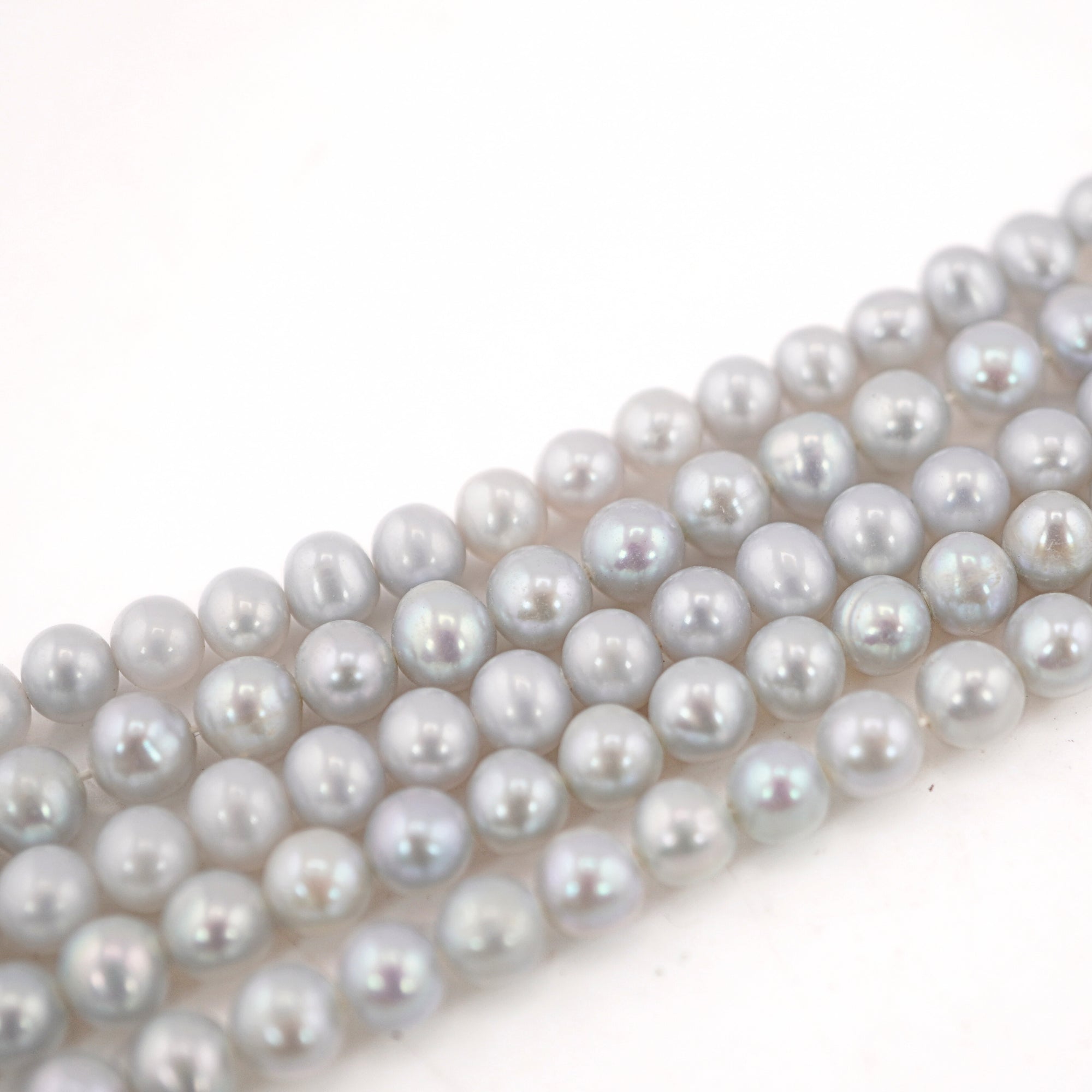 Gray Round Freshwater Pearls Beads