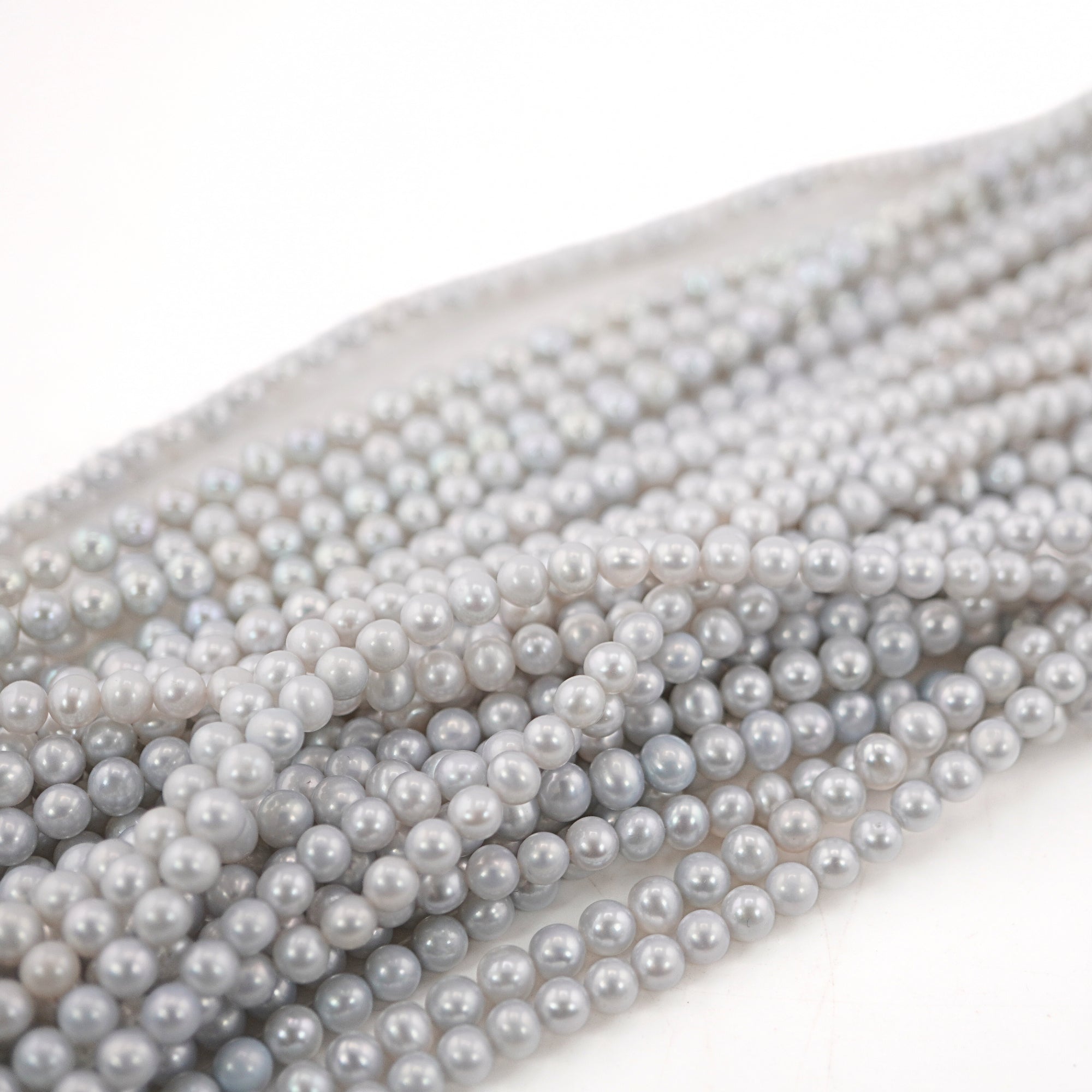 Gray Round Freshwater Pearls Beads